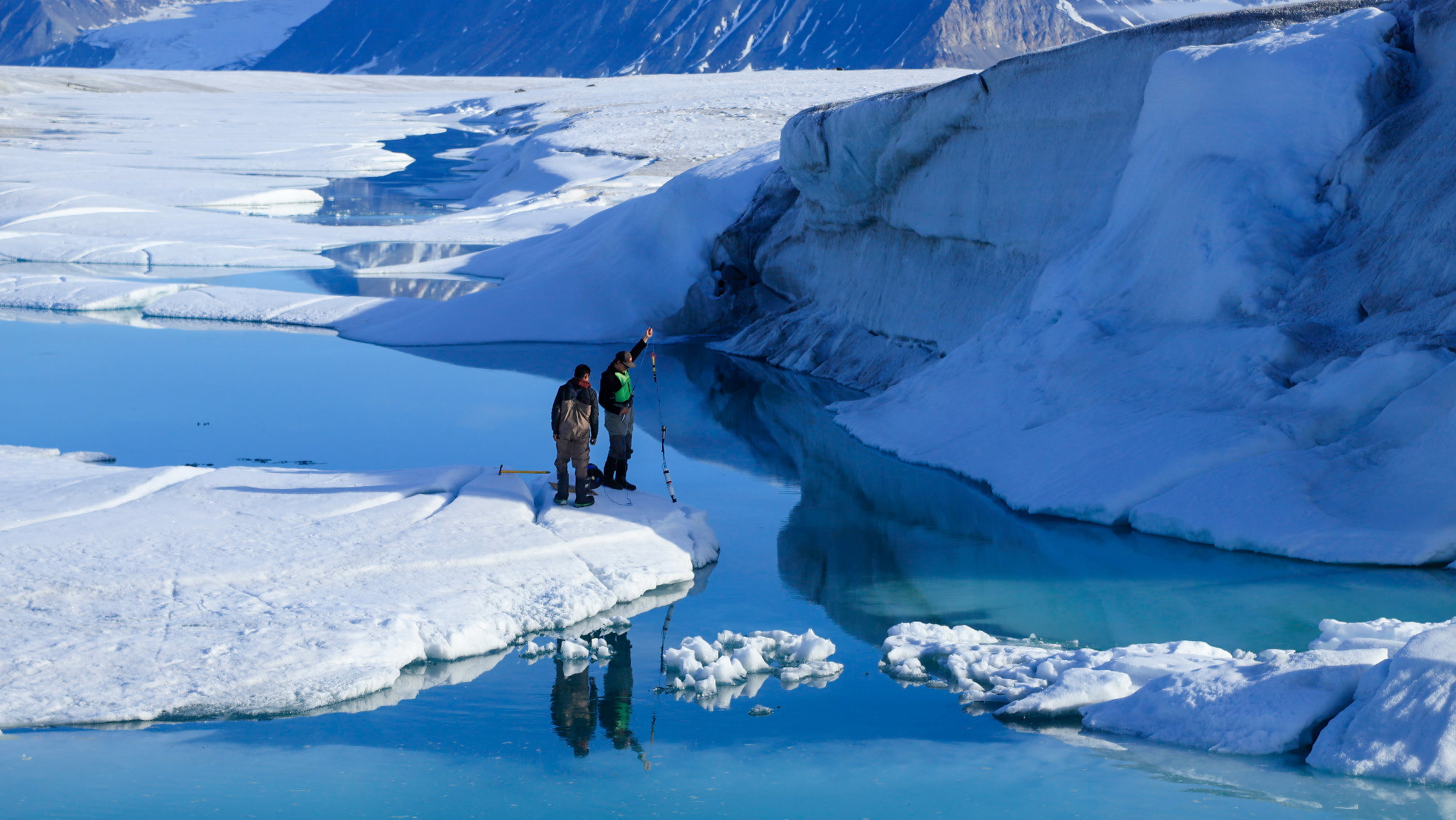 Researchers used a "mooring" of sensors along with data from annual water profiles, satellite imagery and field observations to document changes in the Milne Fiord since 2011. (Photo: Supplied)