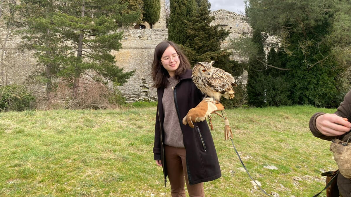 Cullen in Cortona with the owl