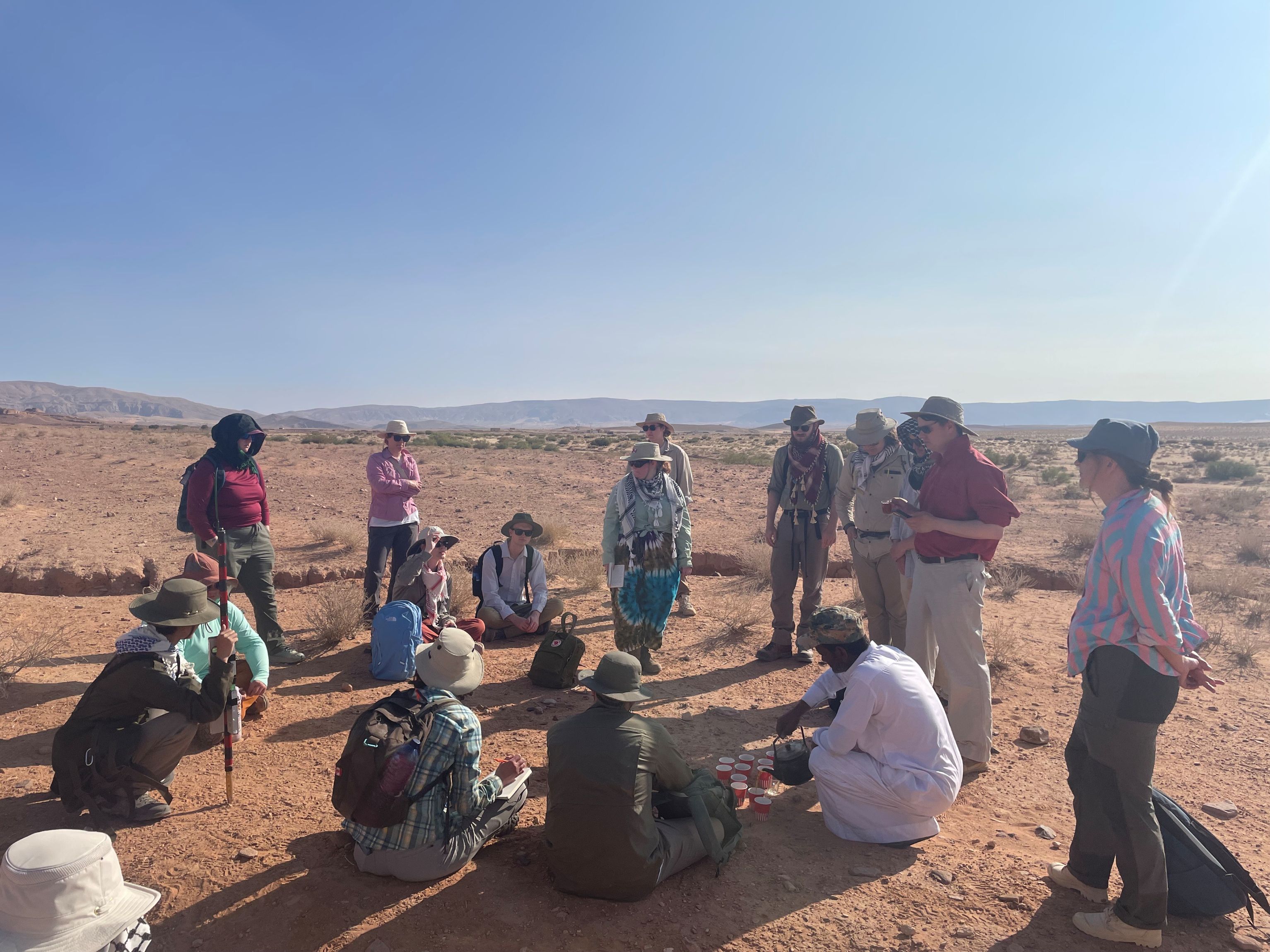 Discussing museum ethics over tea while on site