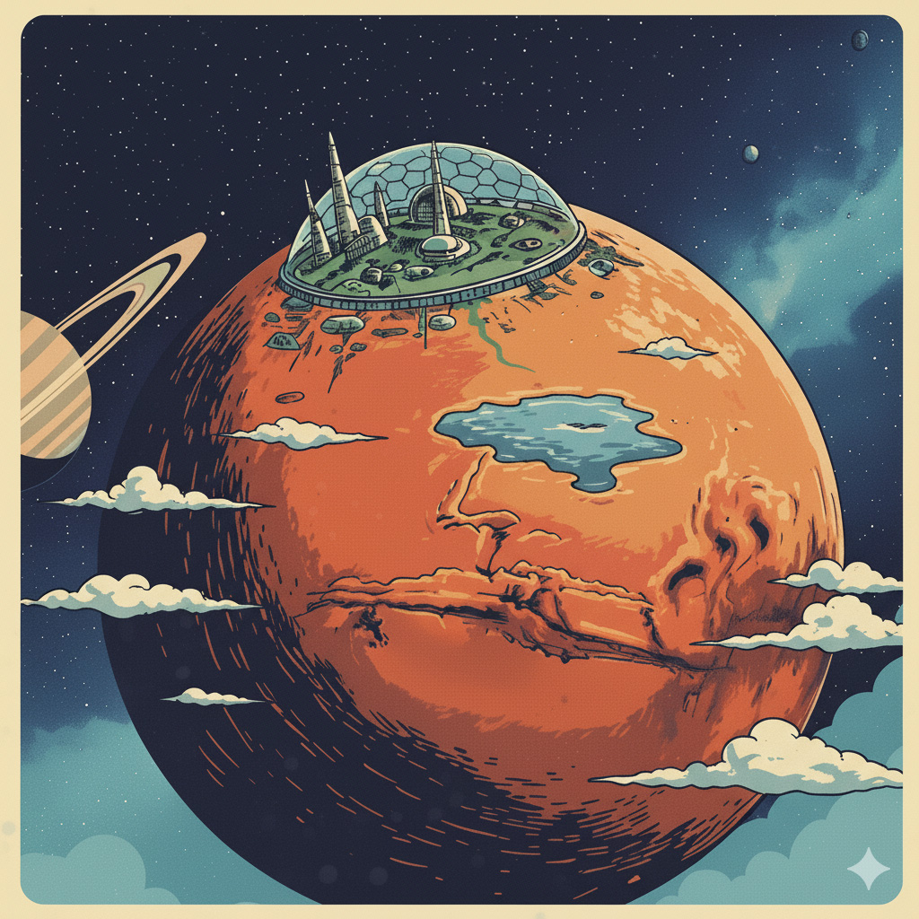 AI interpretation of terraforming Mars