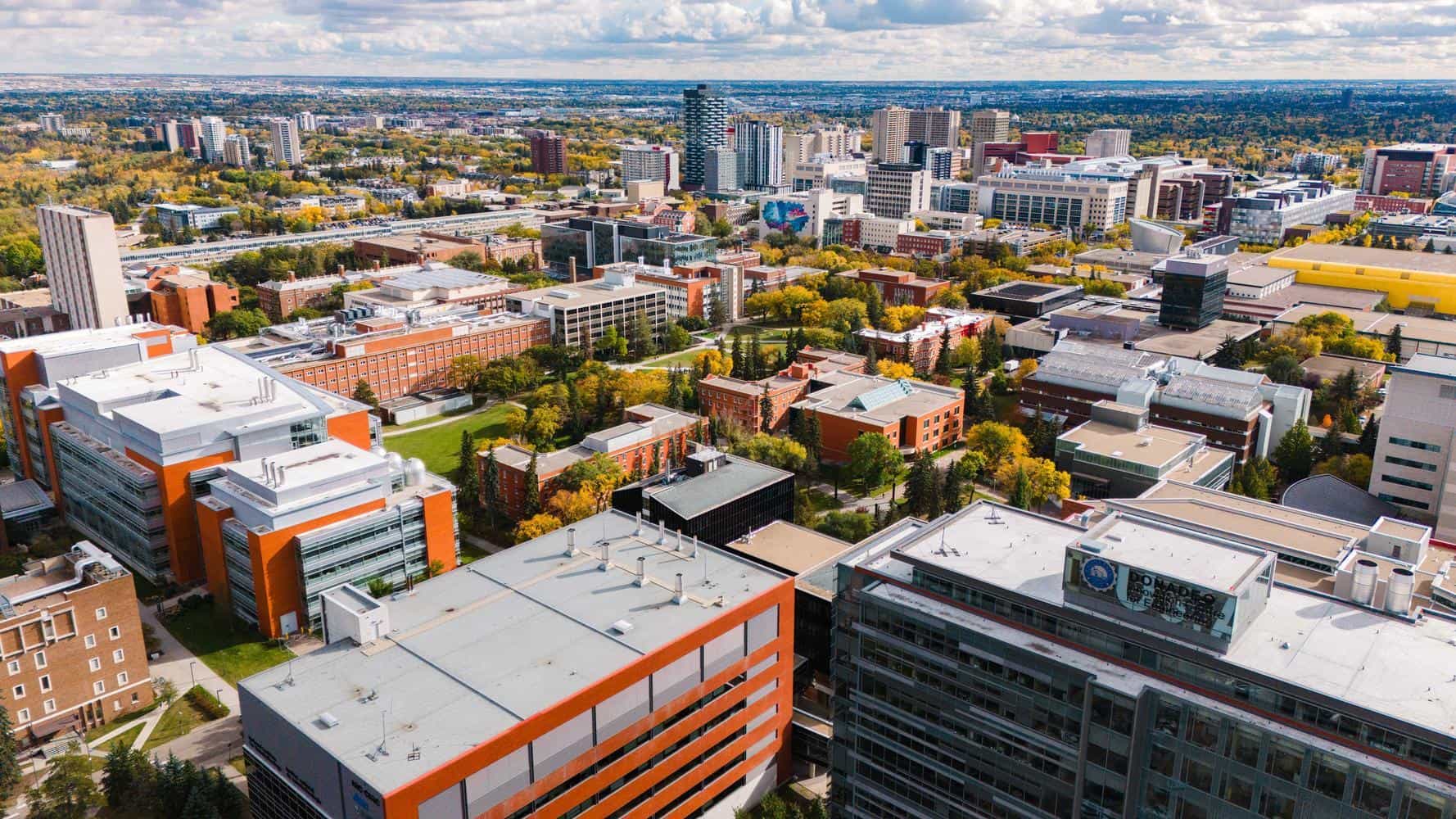 View of campus from above