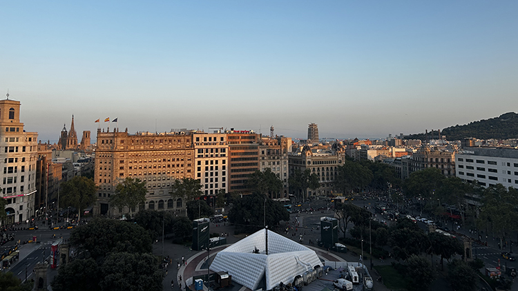 View of Plaça de Catalunya in central Barcelona