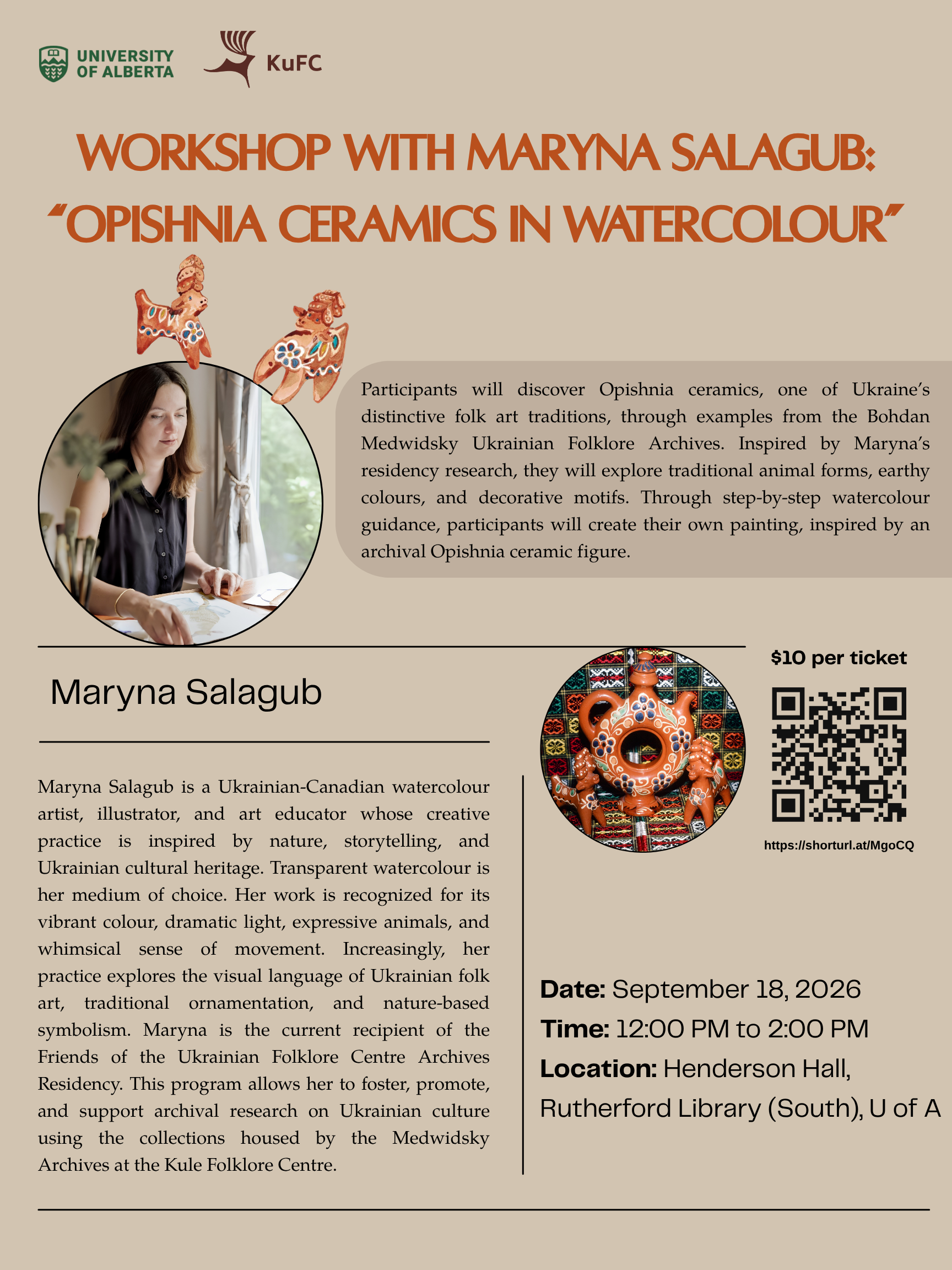 Workshop with Maryna Salagub: "Opishnia Ceramics in Watercolour"