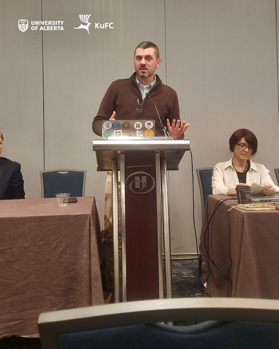 Dr. Oleksandr Pankieiev during the roundtable "From KGB Archives to Digital Media: Transformations of Historical Memory and Wartime Ukraine."