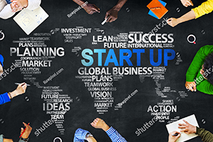 Table with the words Start Up