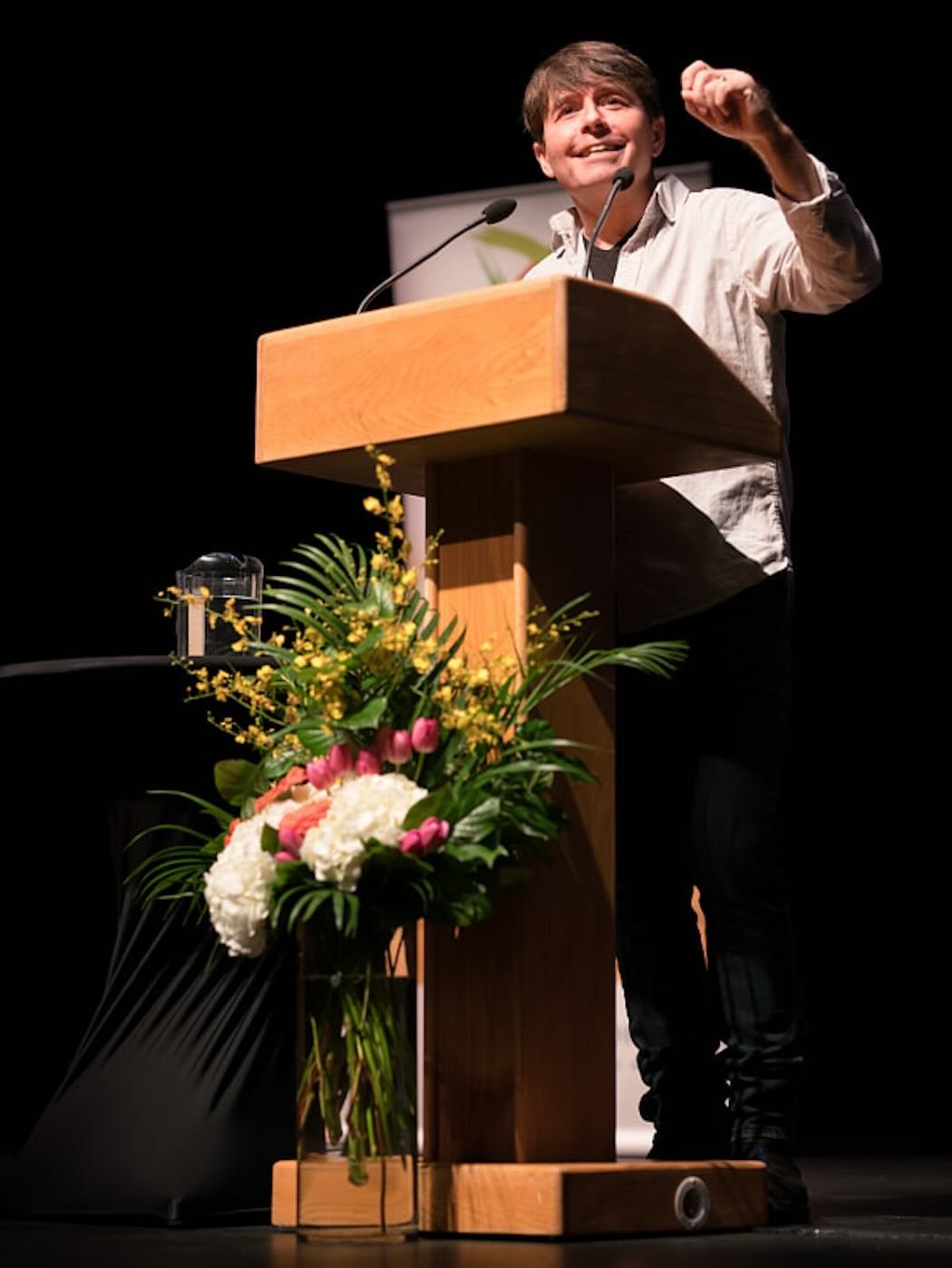 Photo of Michael Crummey Presenting the 2018 Kreisel Lecture