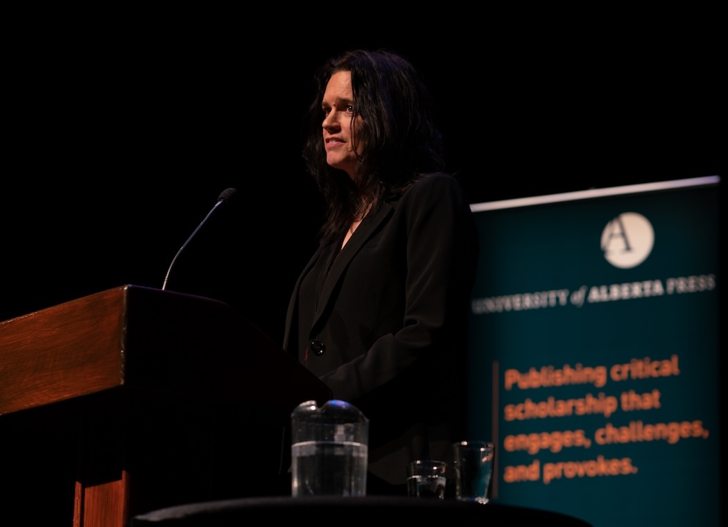 Photo of Leanne Simpson Presenting the 2020 Kreisel Lecture