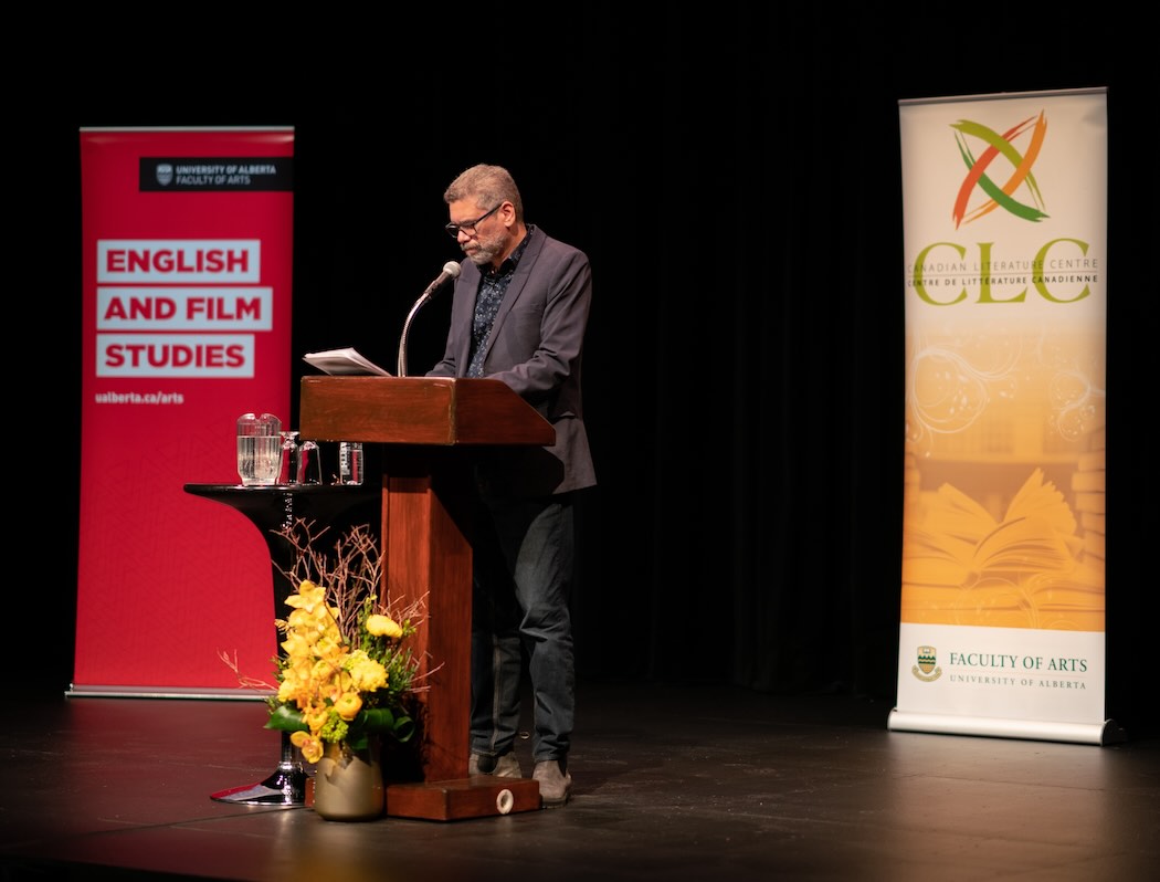 Photo of Wayde Compton Presenting the 2023 Kreisel Lecture