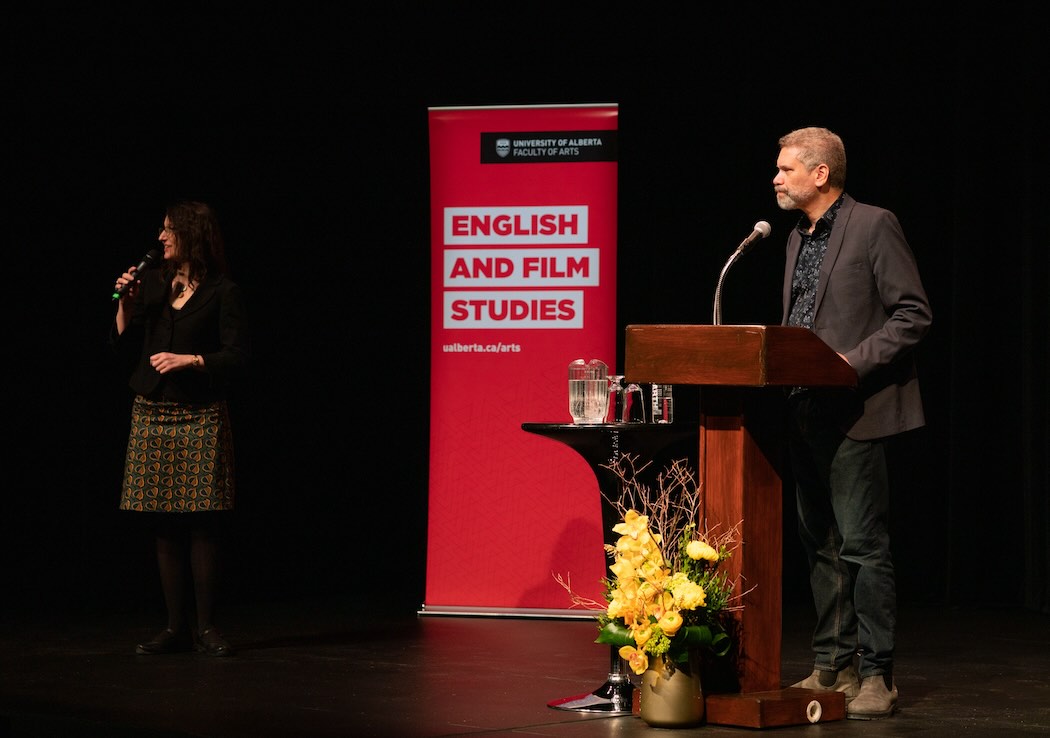 Photo of Wayde Compton During the 2023 Kreisel Lecture Q&A