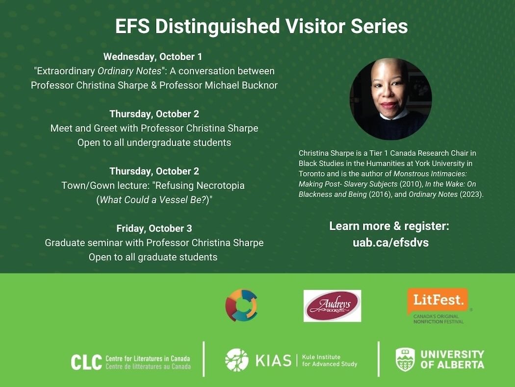 Social Media Image for Christina Sharpe Lecture Event