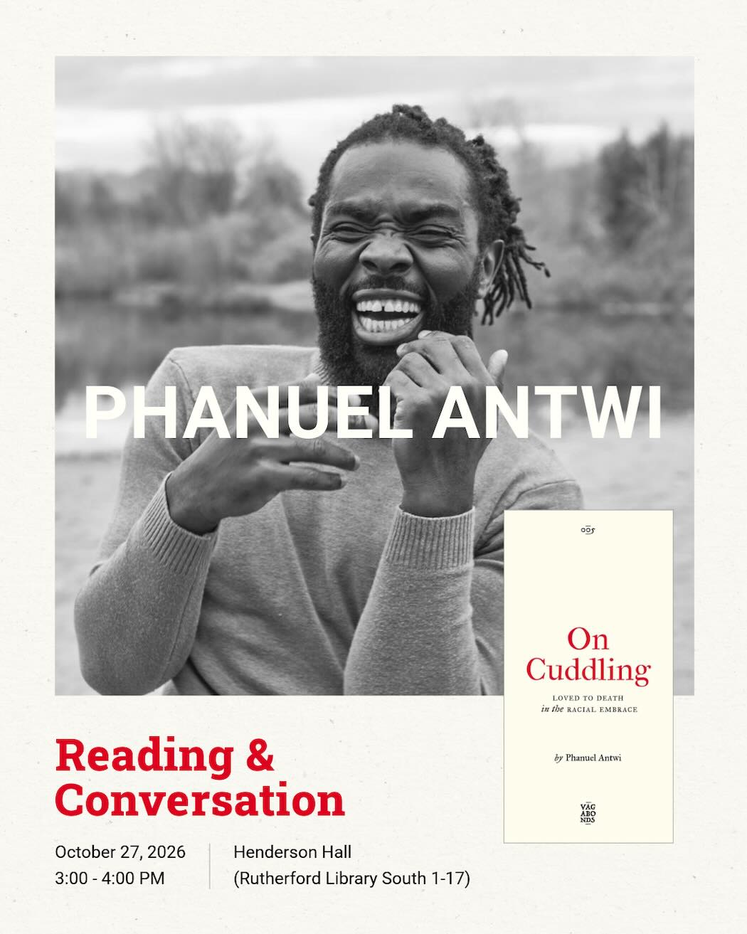 Web Graphic for Reading and Conversation Event with Phanuel Antwi