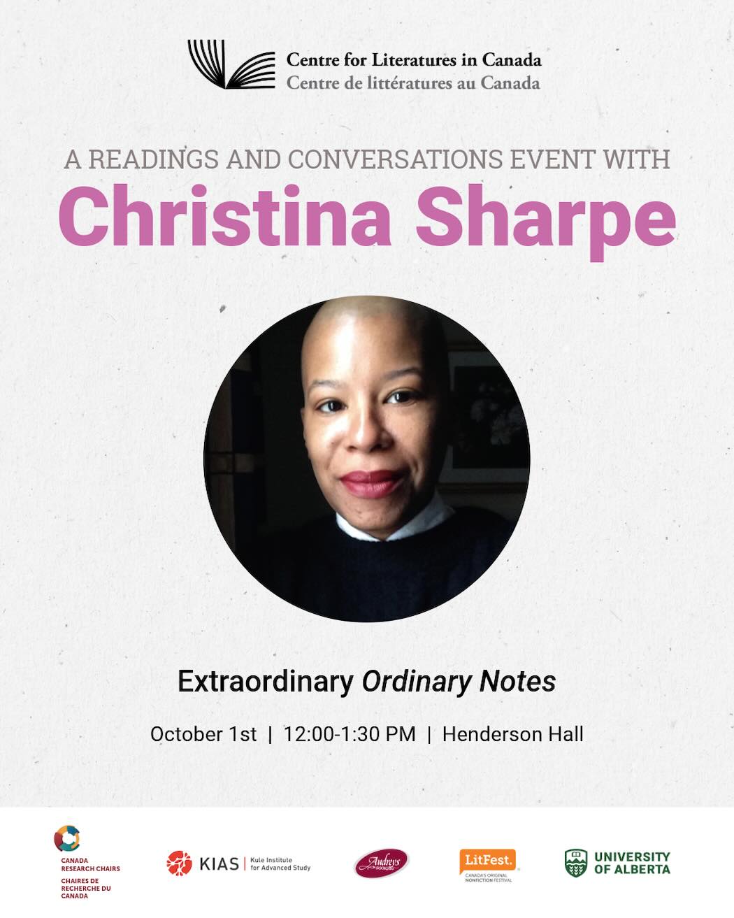 Christina Sharpe Reading + Conversation Event Socials Image