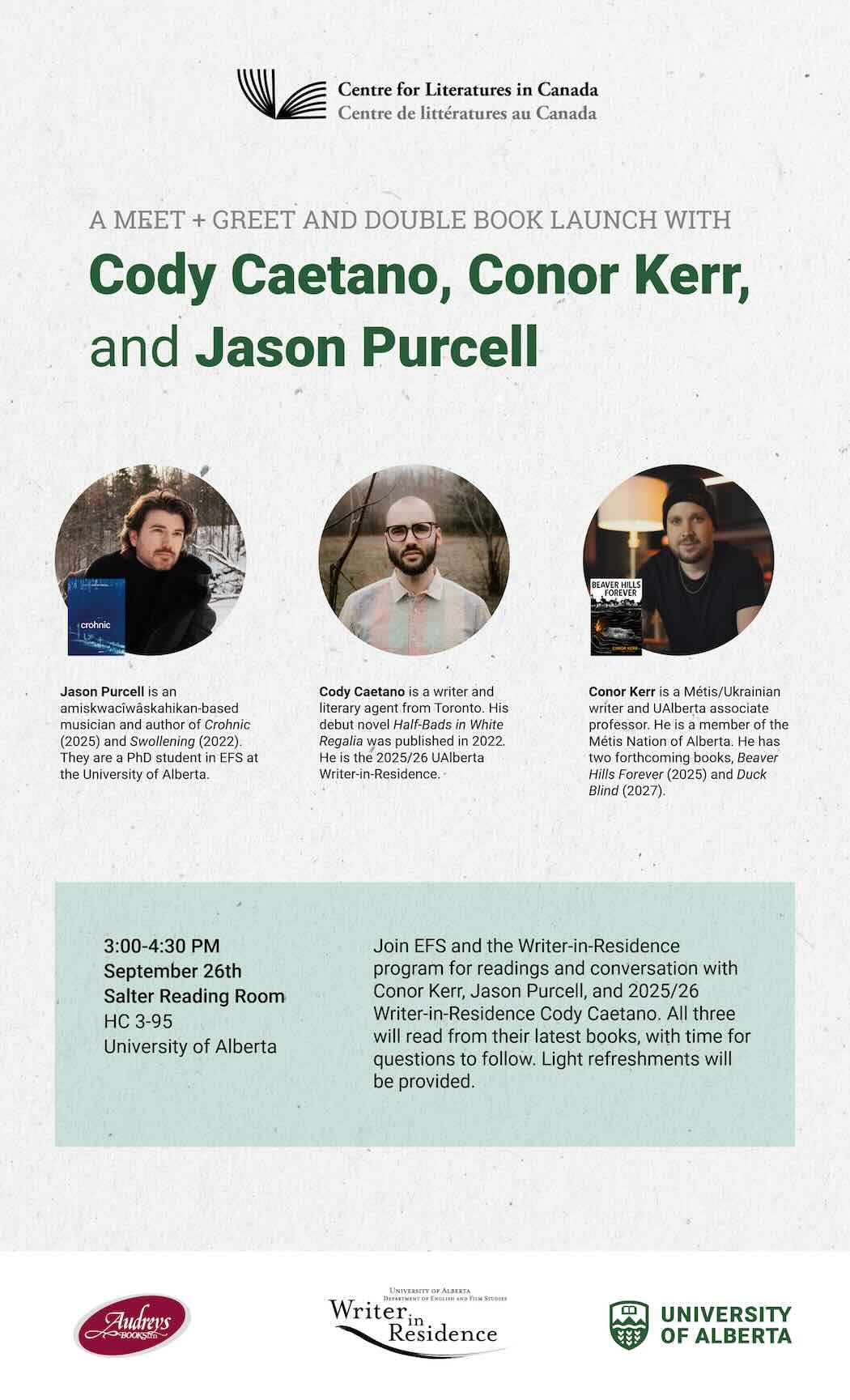 Poster for Meet and Greet and Book Launch Event