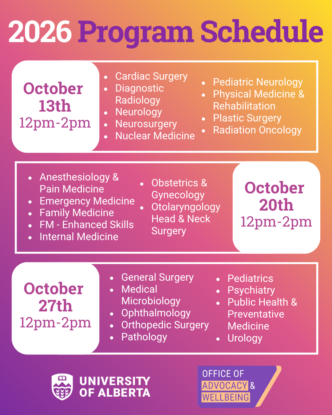 2026 Residency Fair Program Schedule