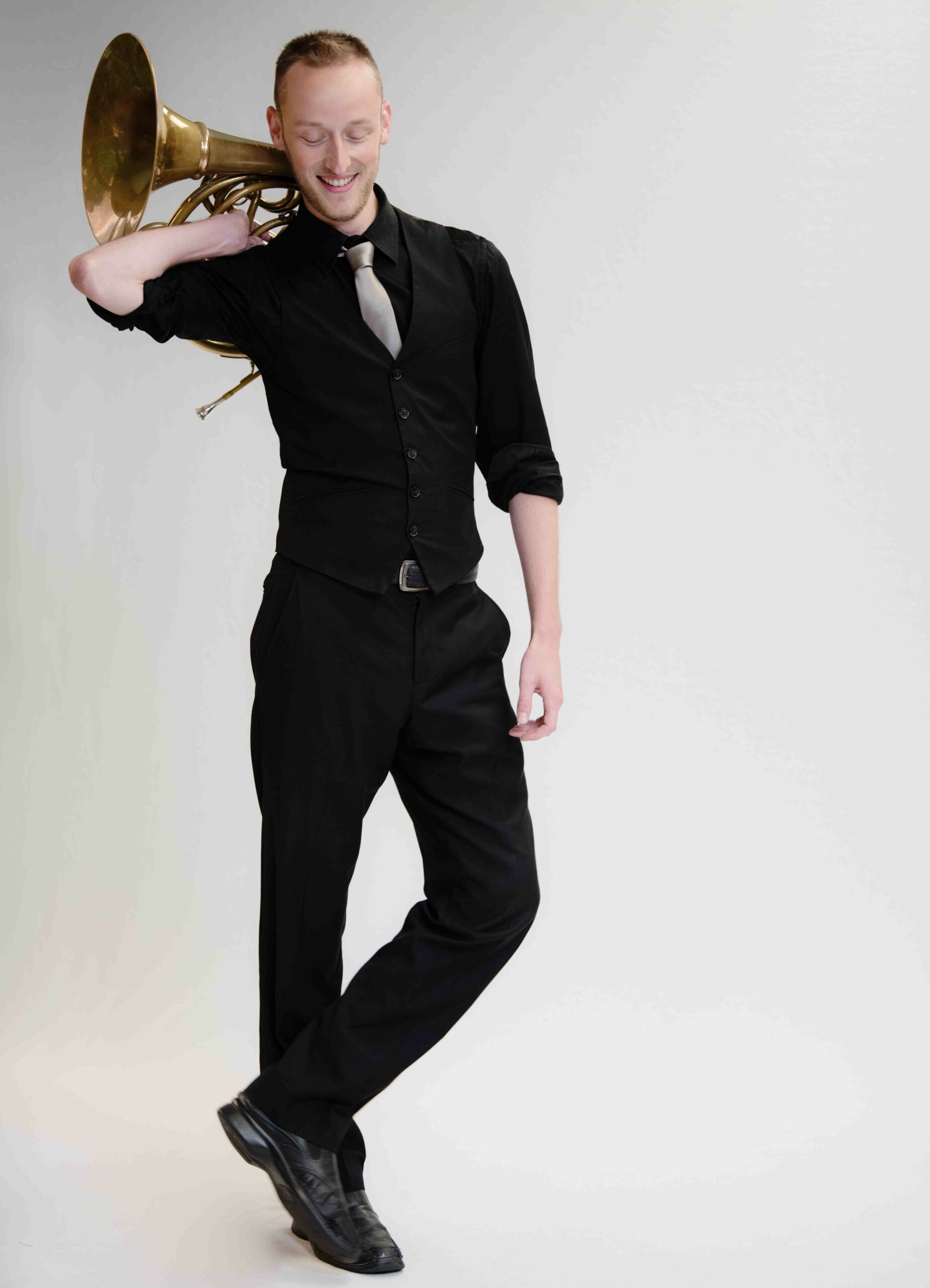 photo of Jabob Kryger holding percussion mallets