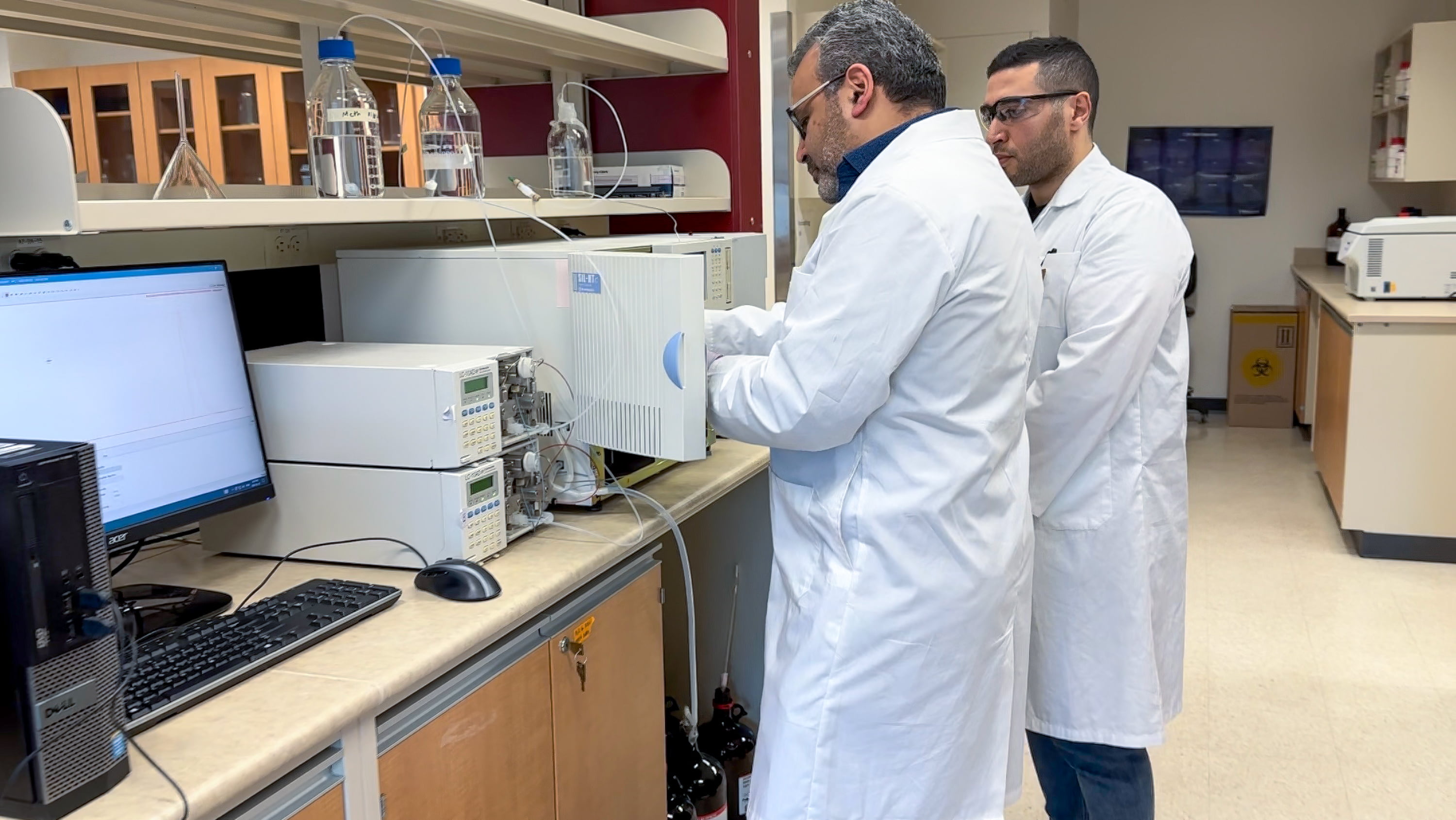 Two researchers in a lab