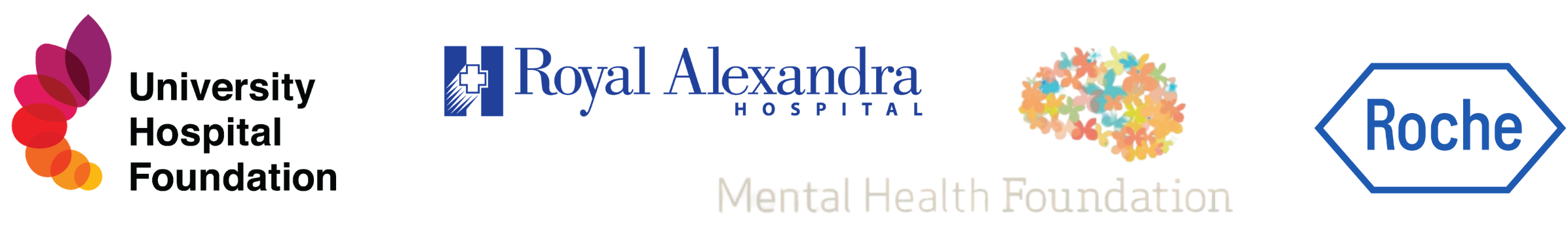 University Hospital Foundation (UHF), Royal Alexandra Hospital Foundation (RAHF), Mental Health Foundation (MHF), Roche