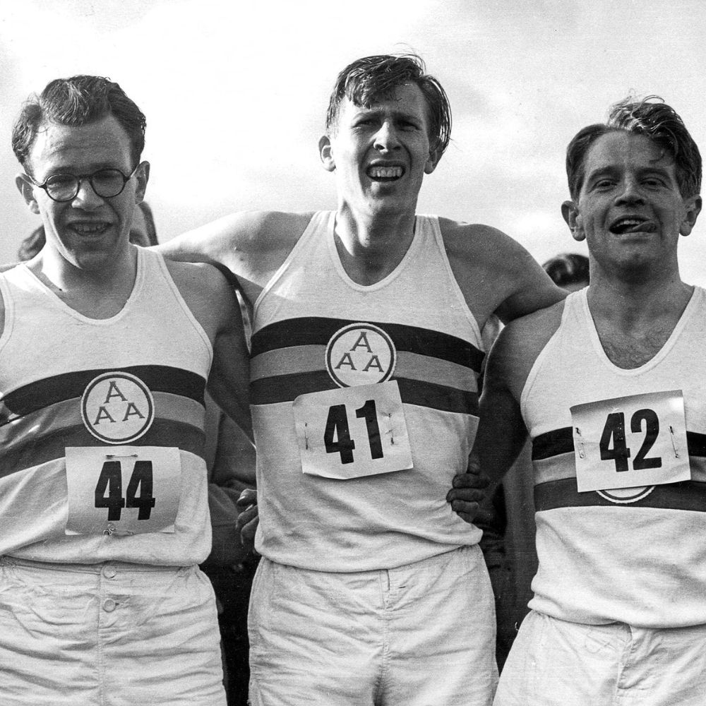 1954 British runner Roger Bannister was the first to run a mile in less than four minutes.