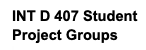 INT D 407 Project Groups logo