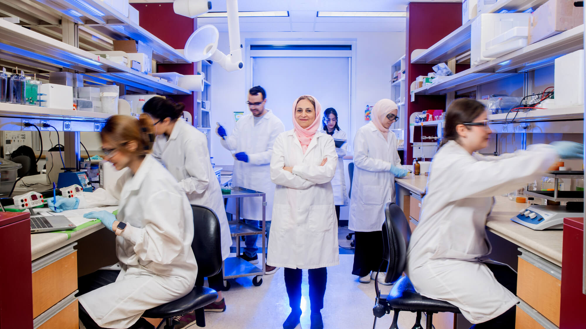 Afsaneh Lavasanifar (centre) and her team