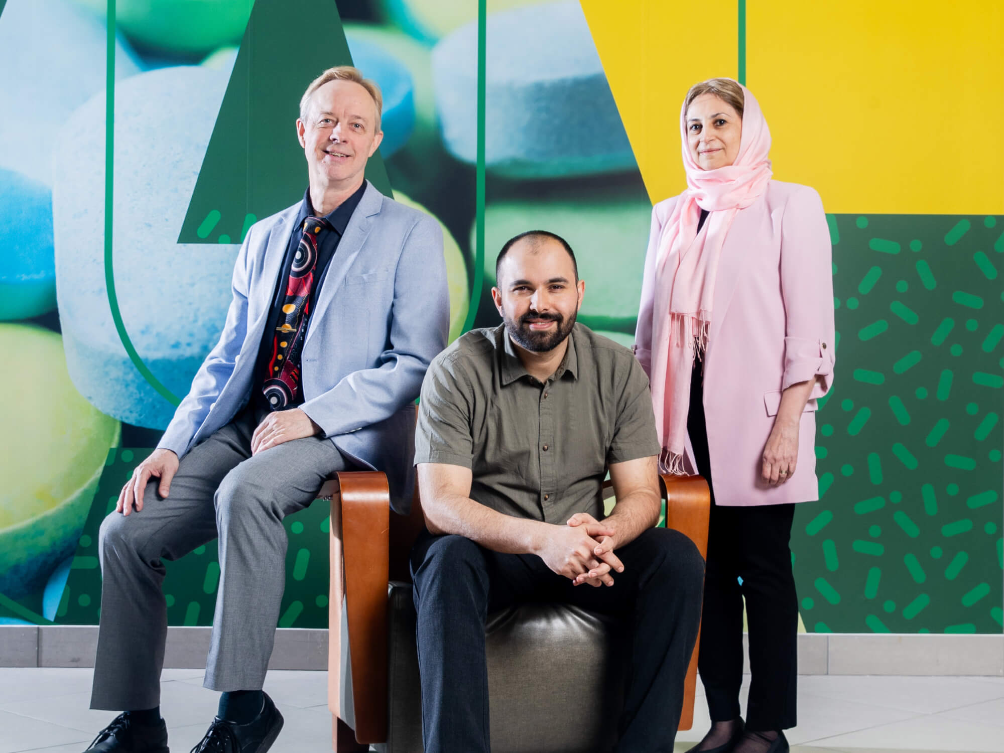 Left to right: Michael Doschak, Amir Tabatabaei and Afsaneh Lavasanifar. 
