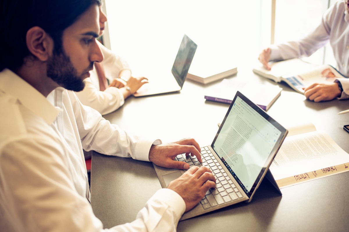 Man using a laptop