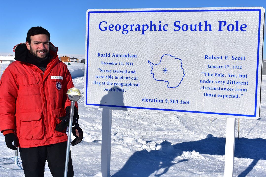 Juan Pablo Yañez at the South Pole