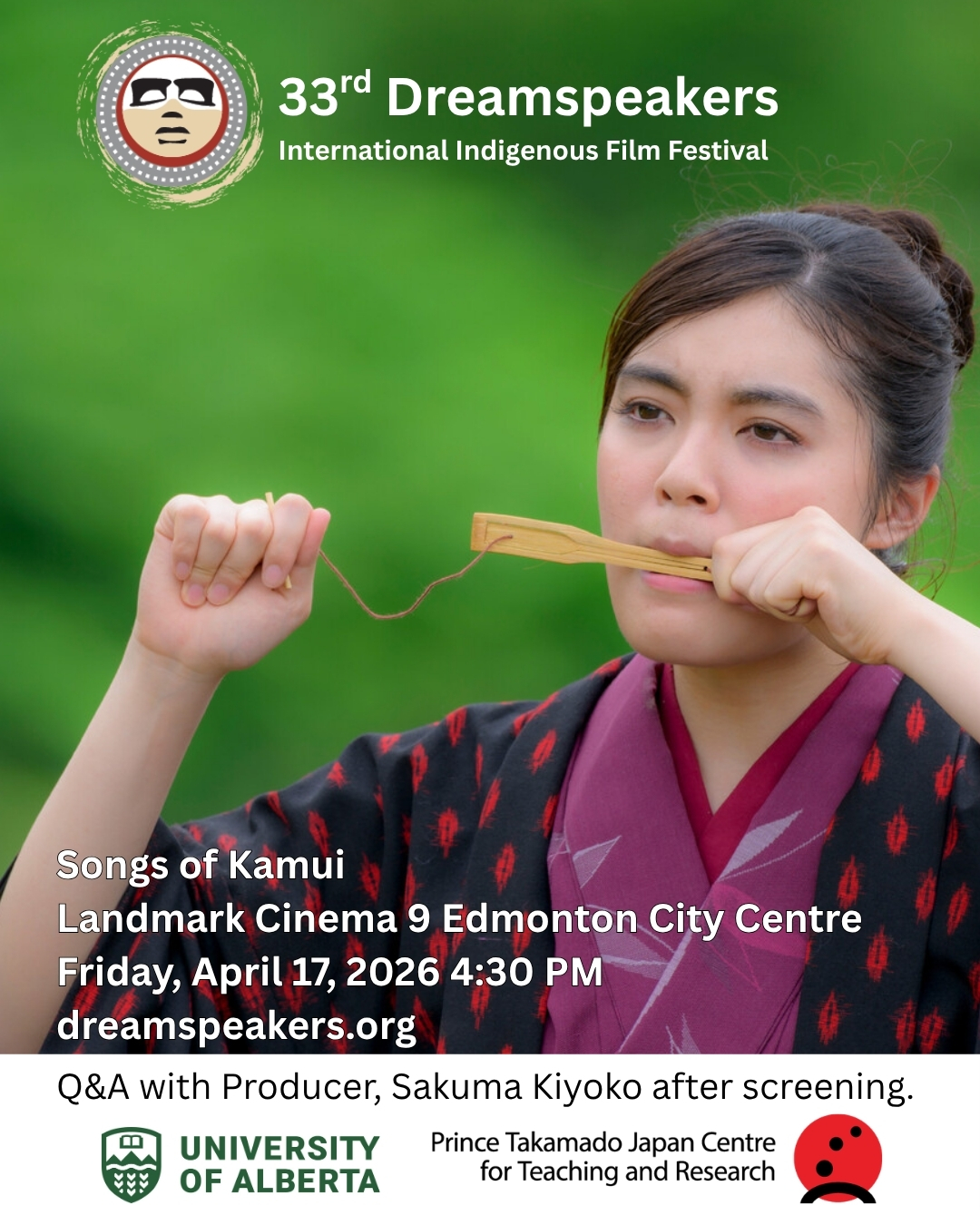 A poster of Songs of Kamui Film Screening and Producer Q&A
