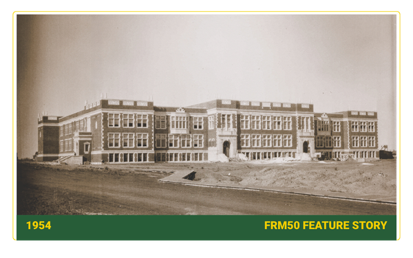 Sepia photo of Corbett Hall from the 1940s