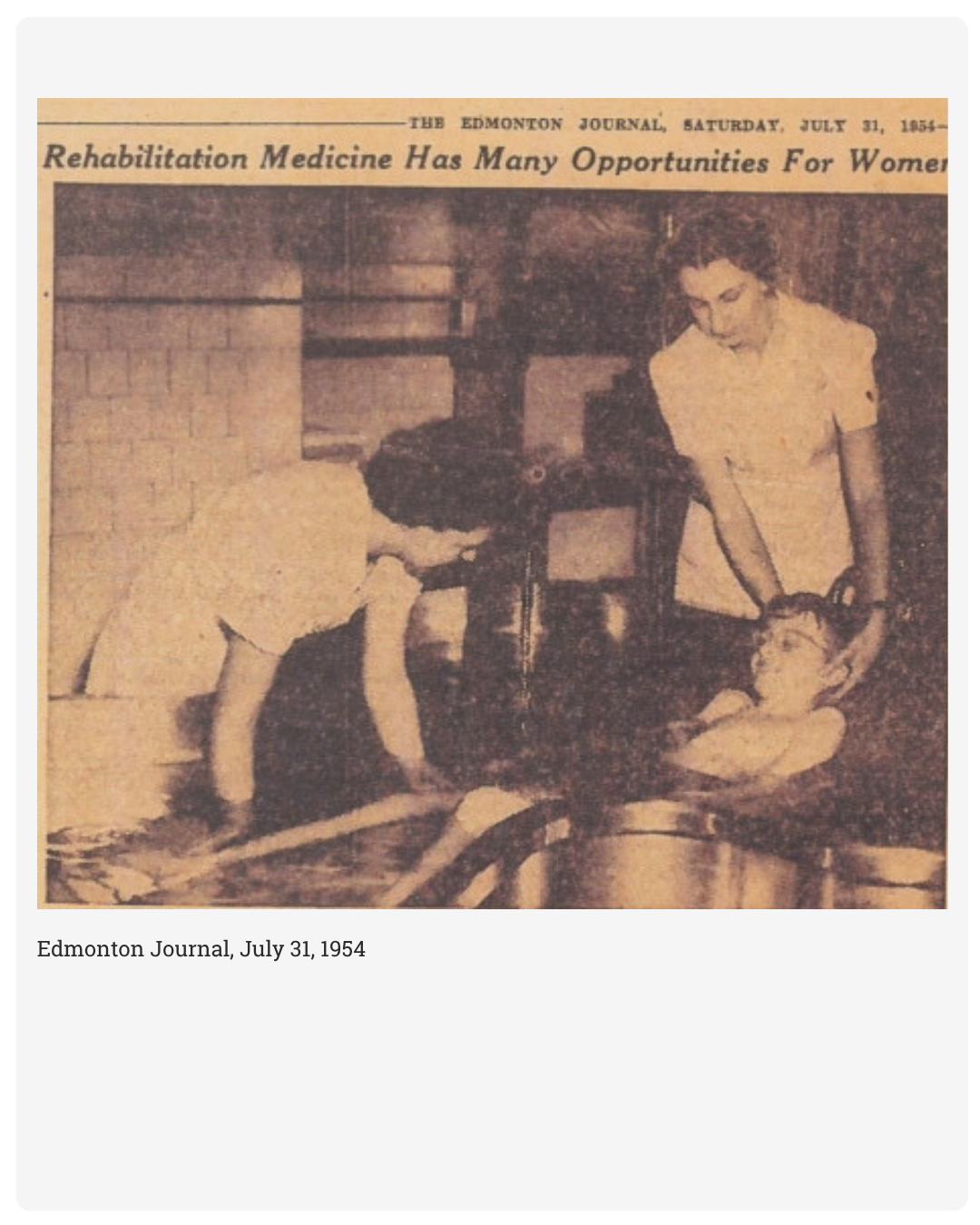 Historic feature describing how physiotherapy opened professional opportunities for women