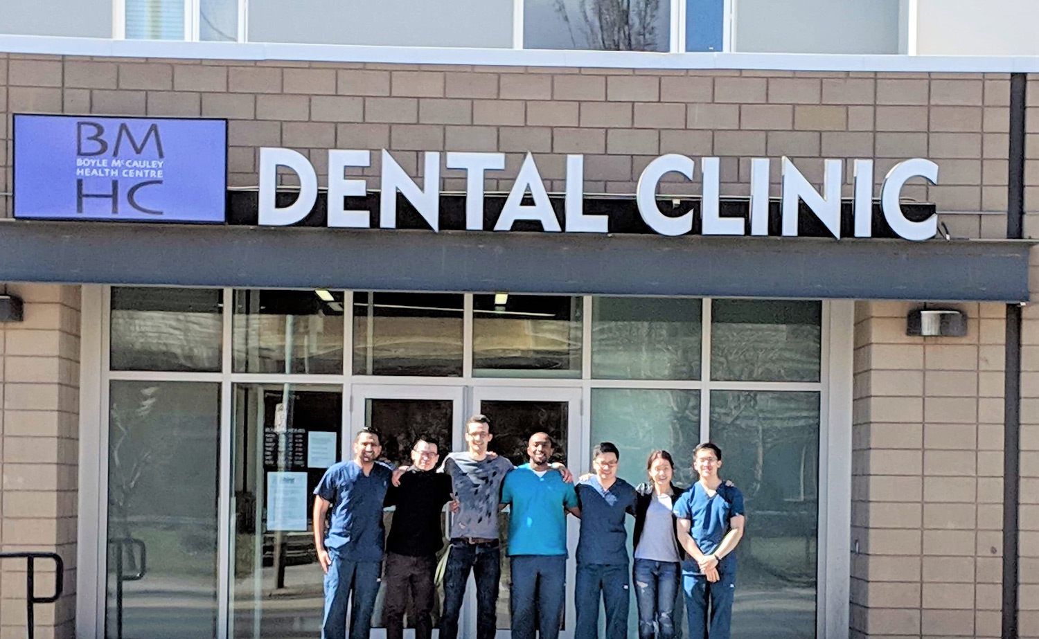 Students standing outside of Radius