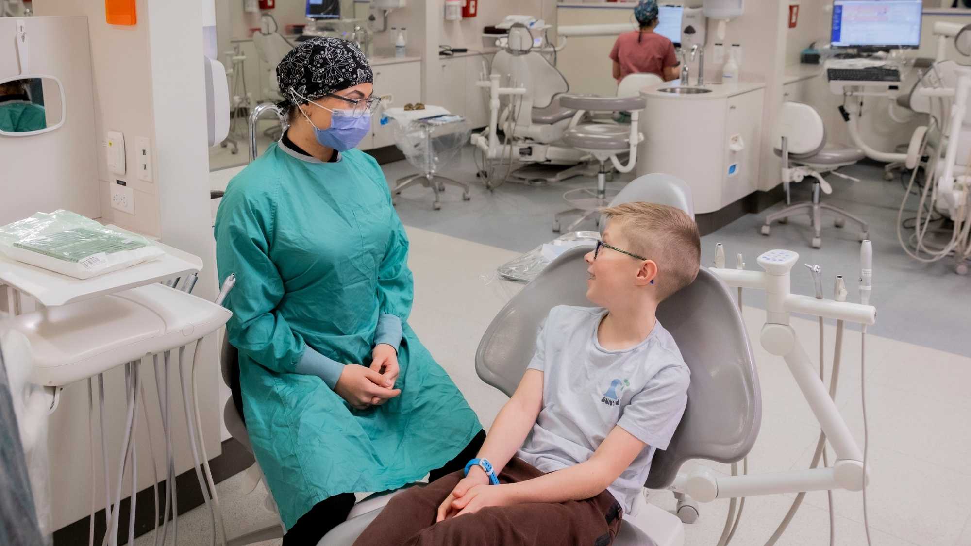 Student and patient in the Oral Health Clinic