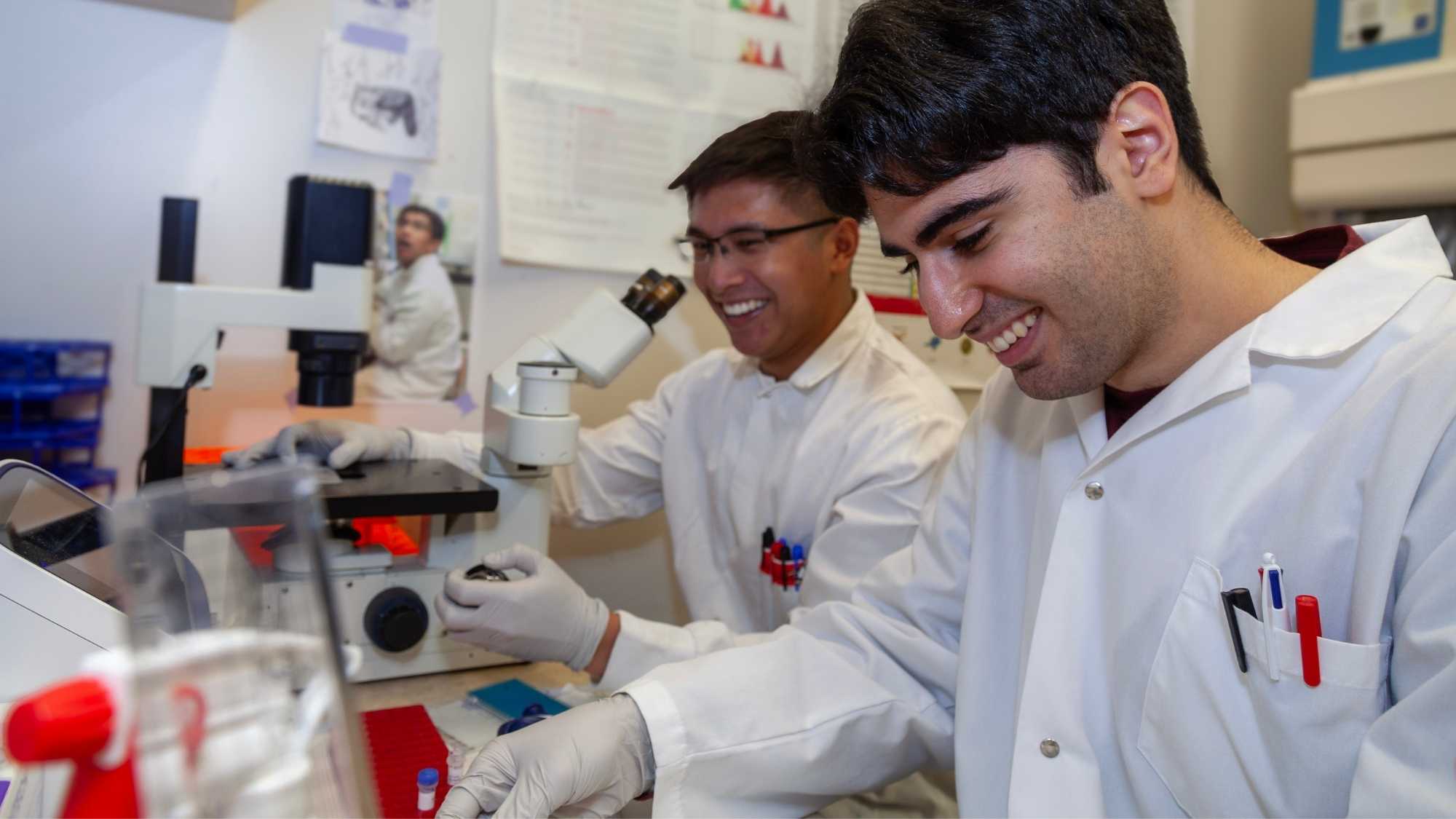 Students in a research lab