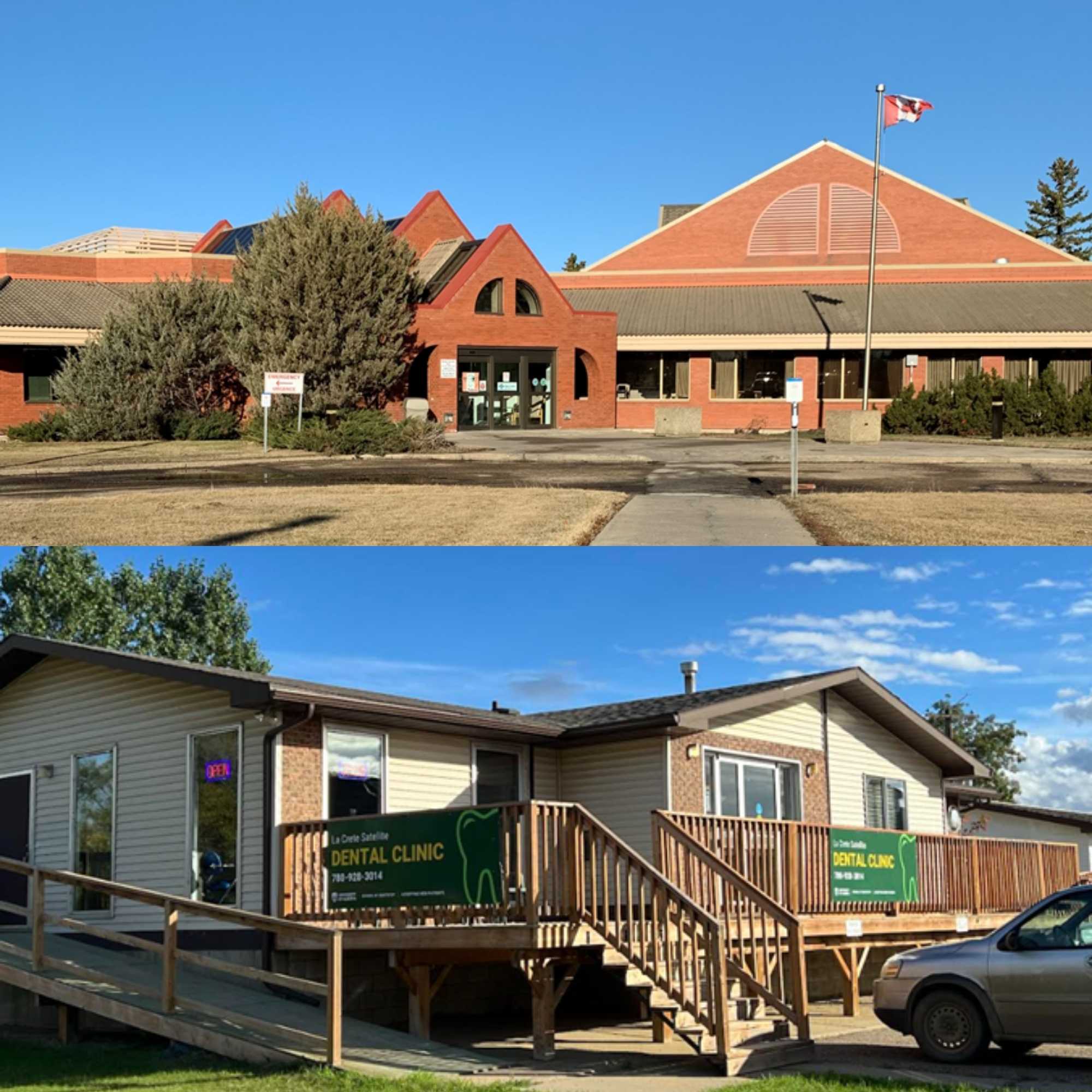 Exterior of two of the clinics