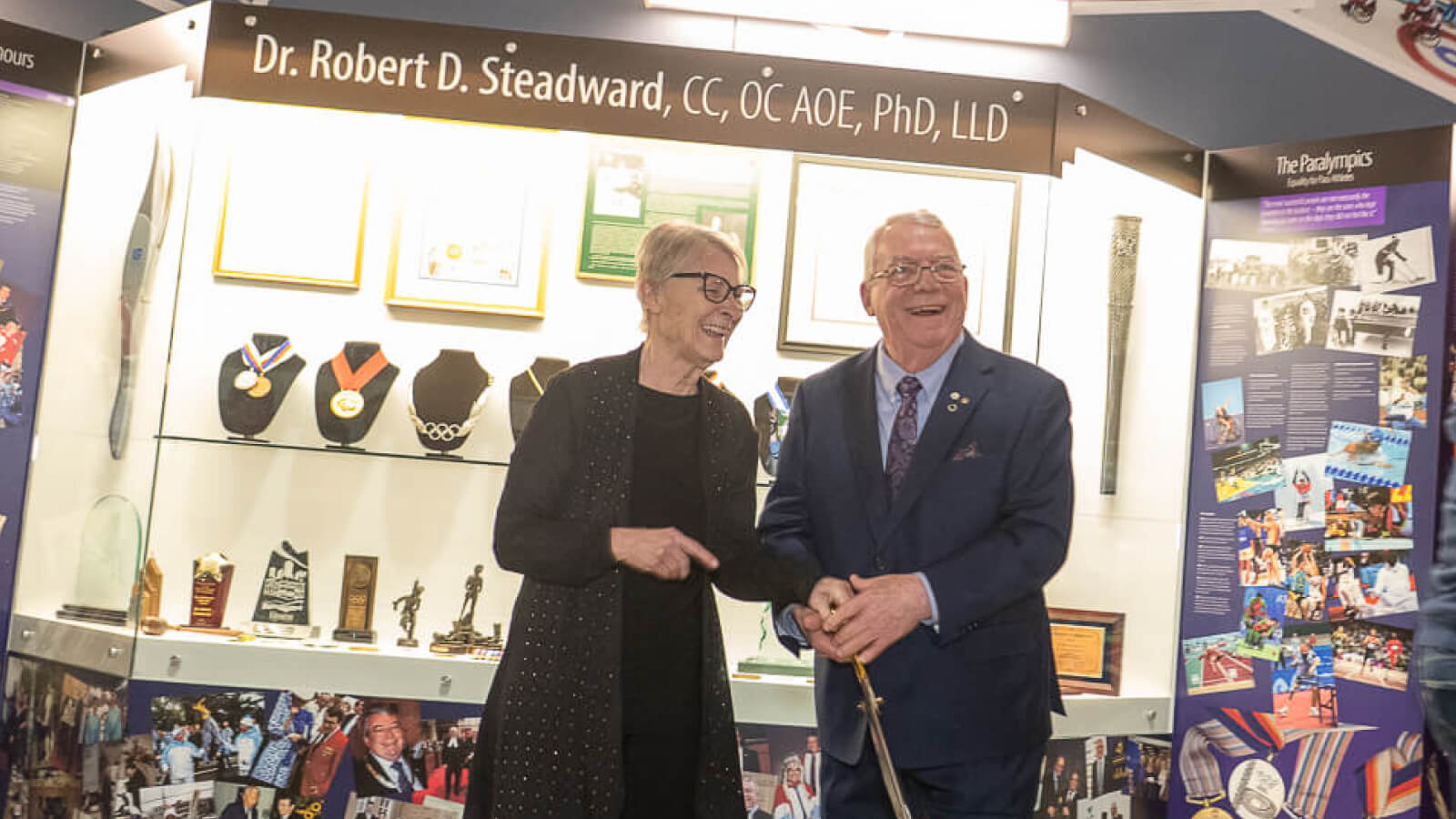 Bob Steadward and his wife, Laura, following the ribbon-cutting ceremony.