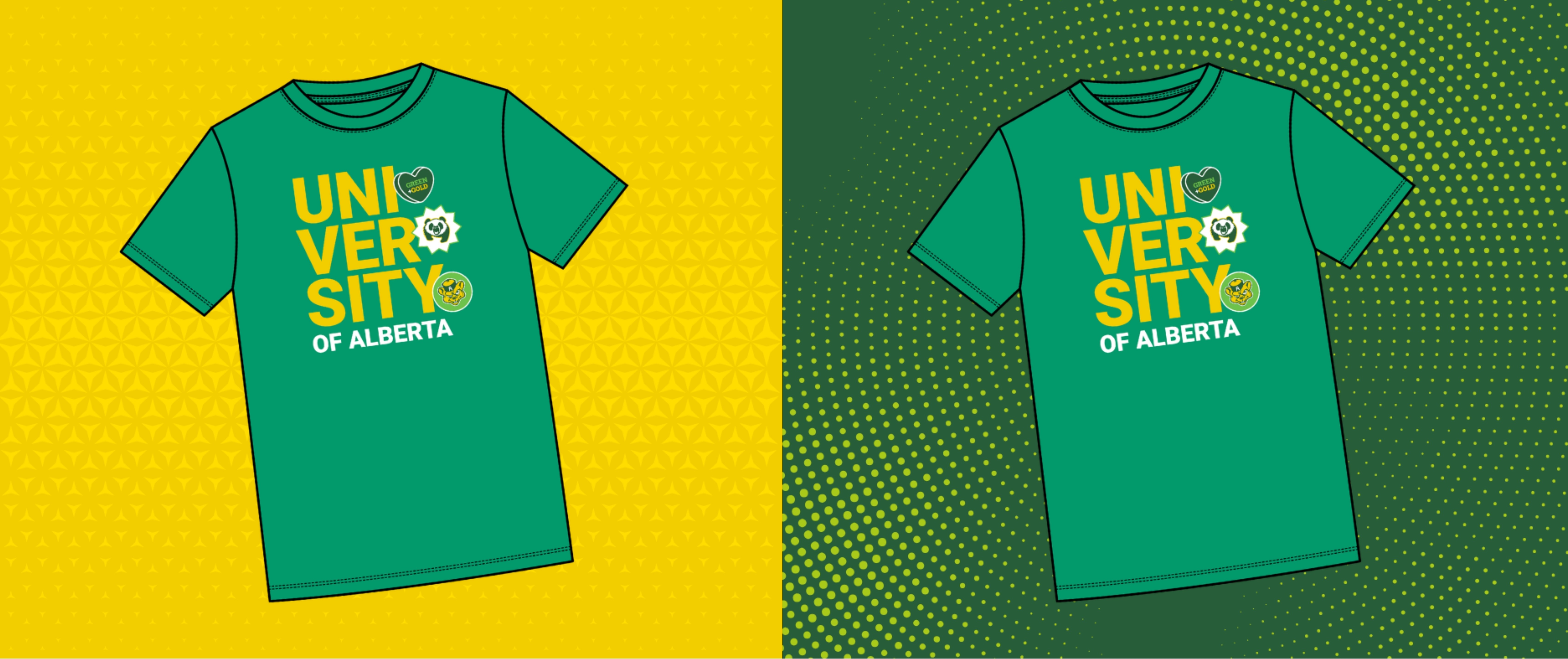 green and gold tshirts