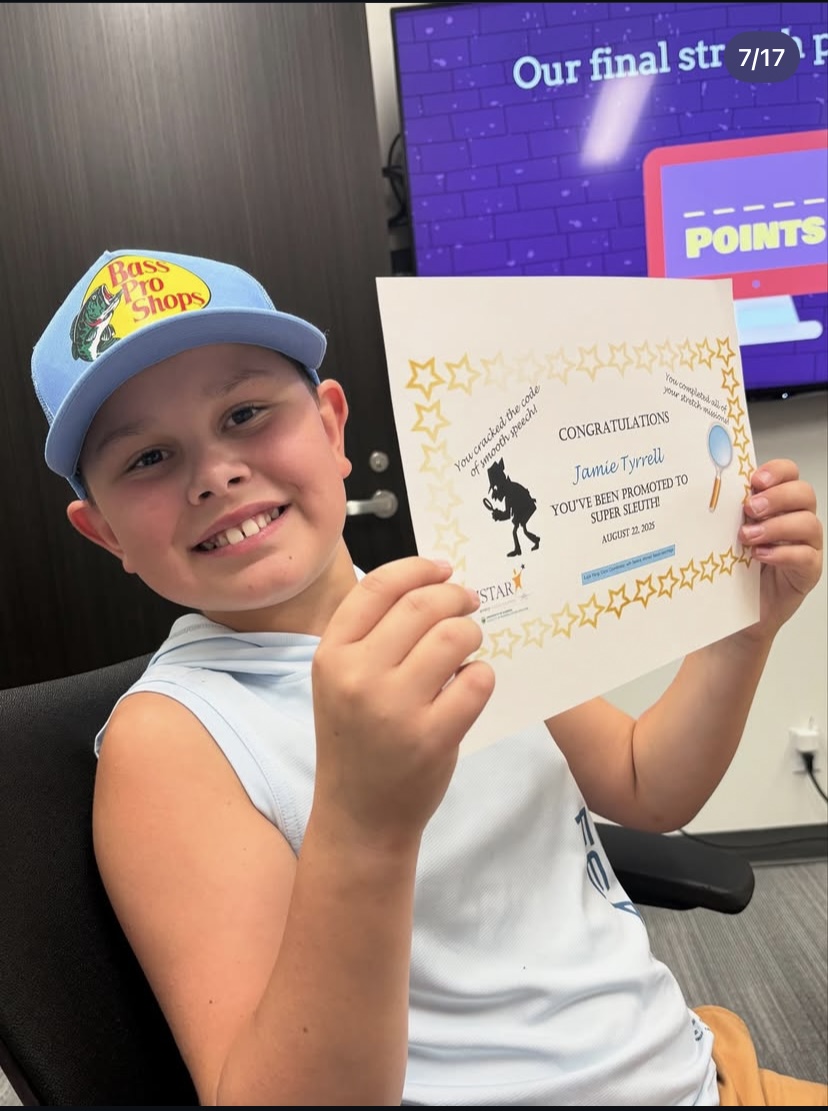 Jamie celebrates his success at ISTAR camp. Photo supplied.
