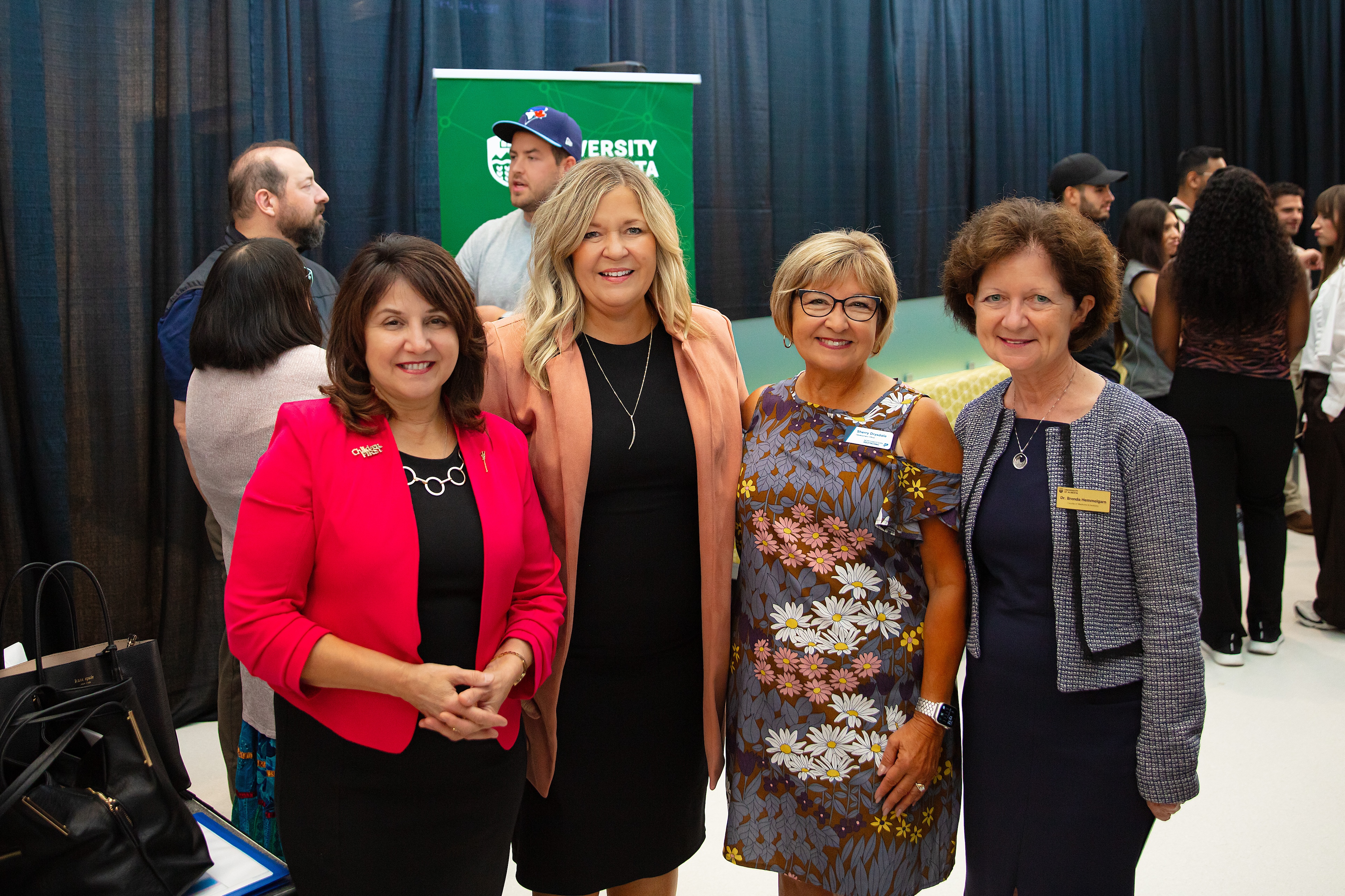 Minister Adrianna LaGrange, Mayor Jackie Clayton, NWP Development Officer Sherry Drysdale and Dean Brenda Hemmelgarn. 
