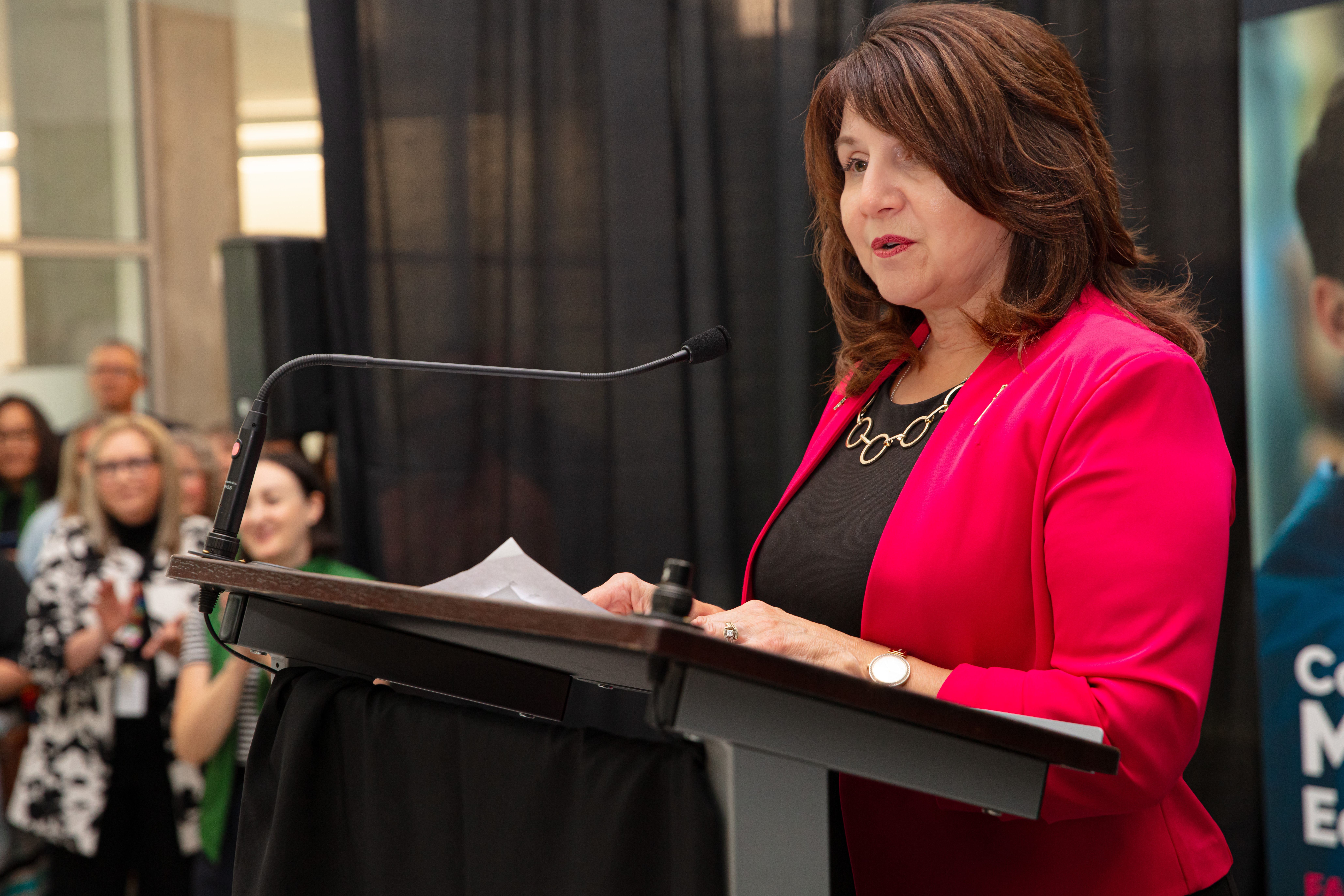 The Honourable Adrianna LaGrange, Minister of Primary and Preventative Health Services, spoke about ongoing efforts to strengthen health care in the north. 