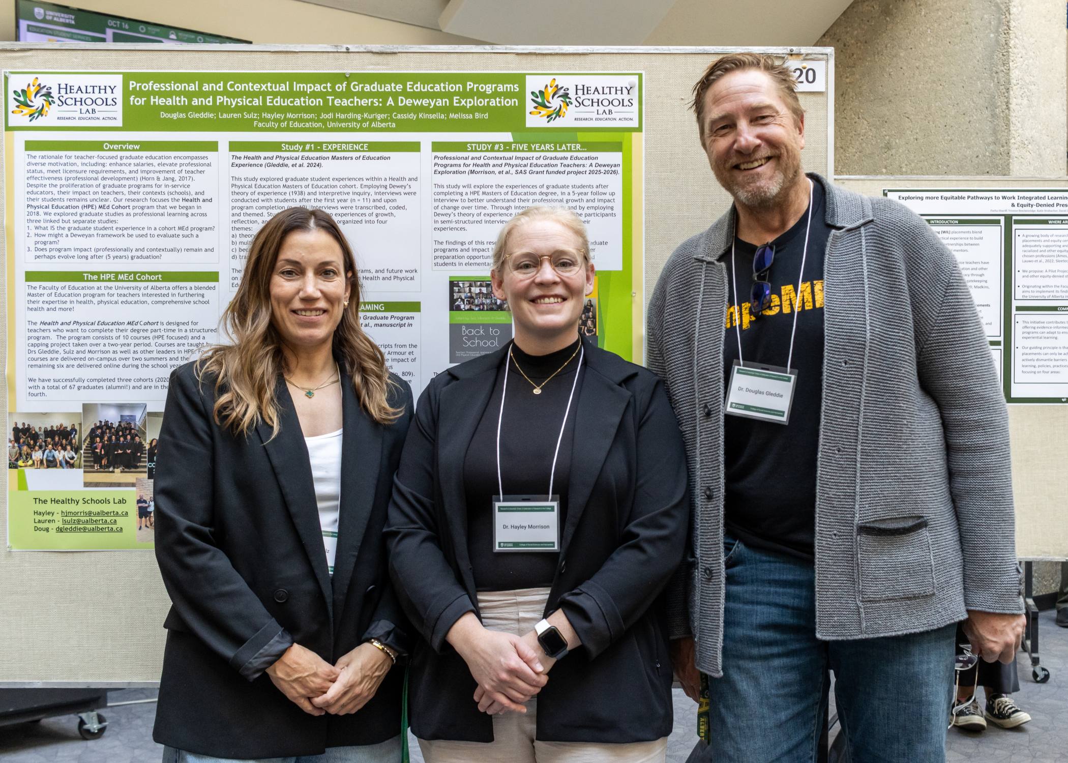 Lauren Sulz, Haley Morrison and Douglas Gleddie (all Faculty of Education).