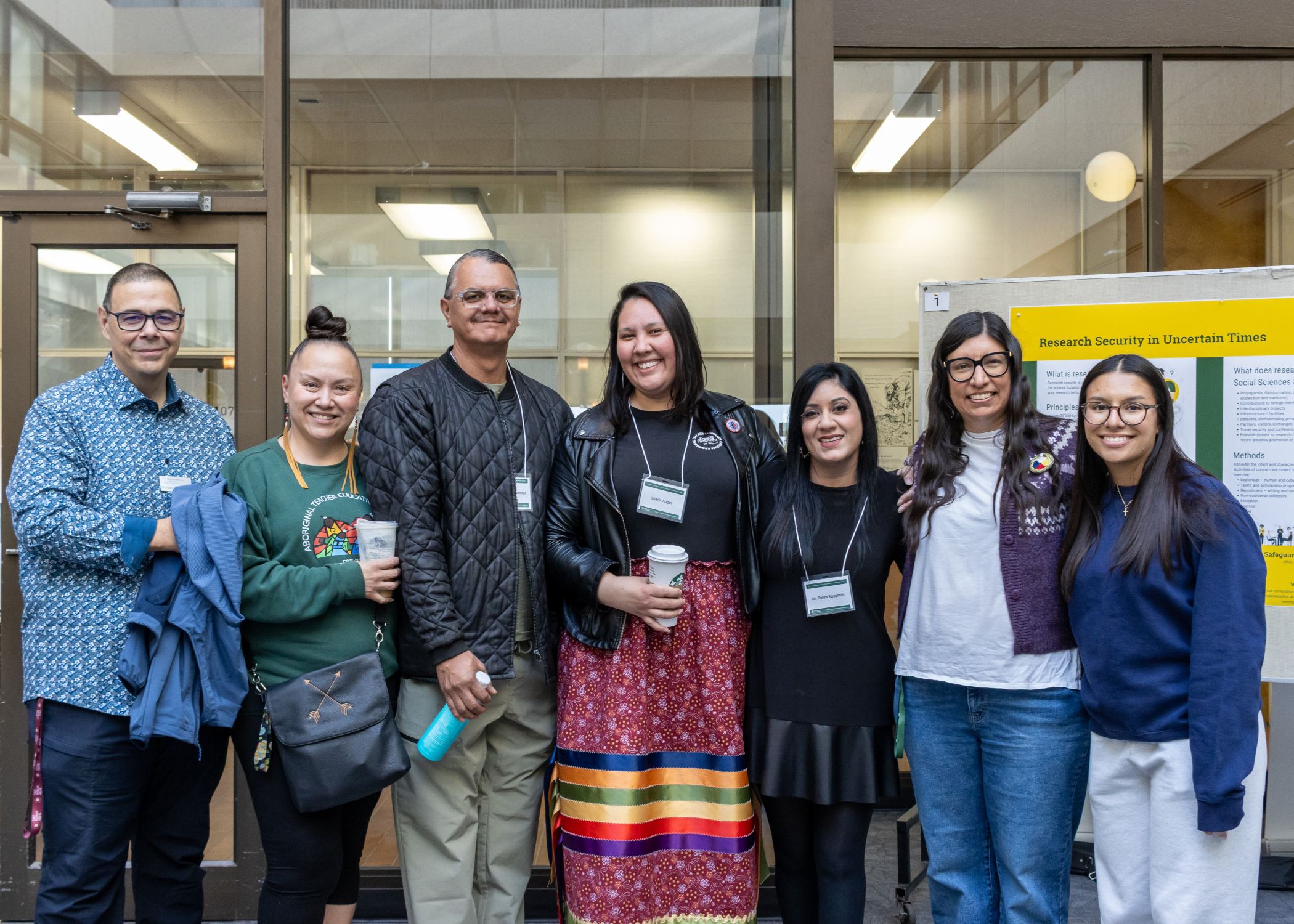 CSSH Dean Chris Andersen, Jolene Lalonde (Faculty of Education - Aboriginal Teacher Education Program/ATEP), ATEP Elder Calvin Cardinal, charis auger (ATEP), Zahra Kasamali (ATEP), Karen West (ATEP), Emily Beattie