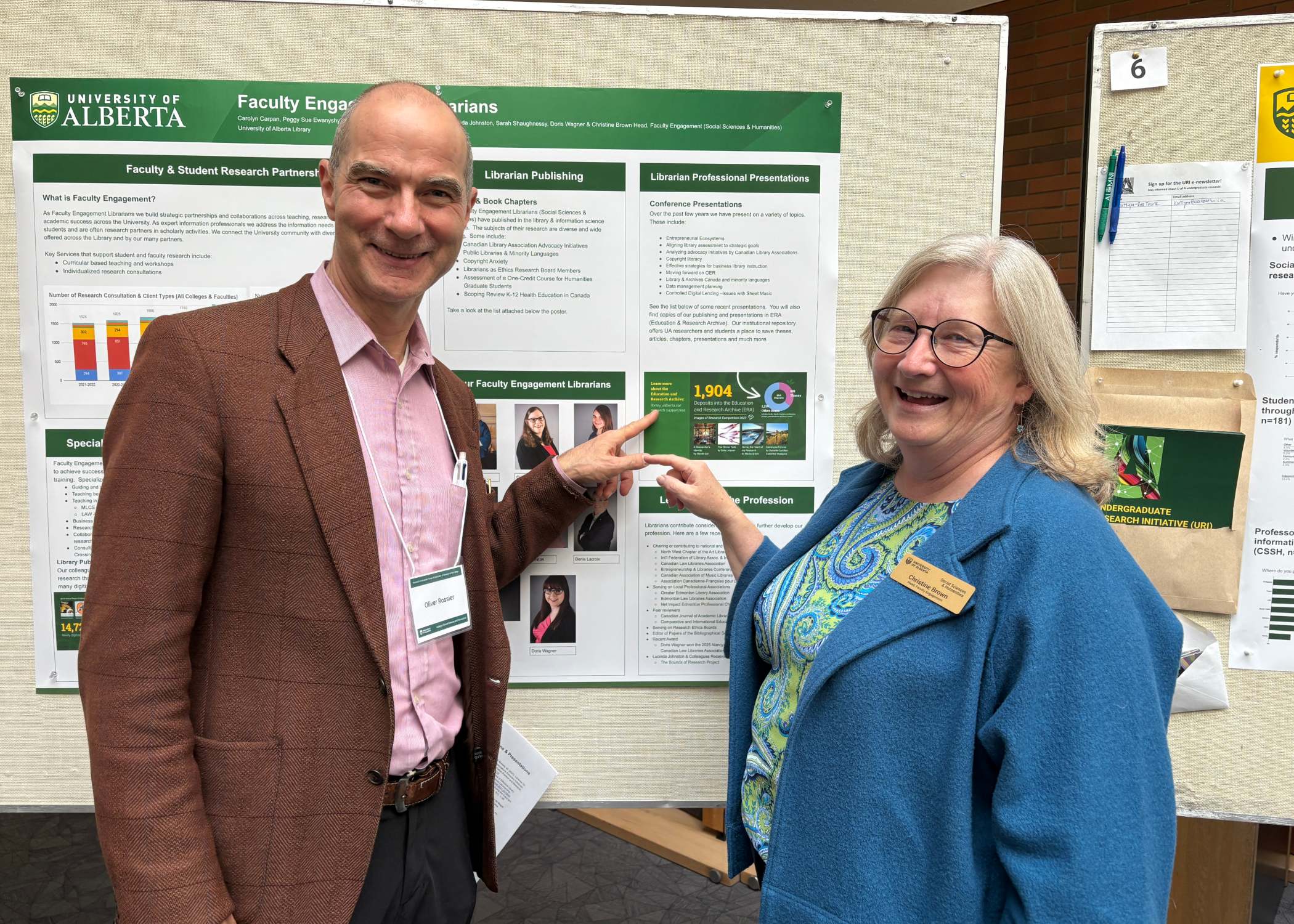 Director of the CSSH’s Office of Research, Oliver Rossier, and Christine Brown from Library and Museums
