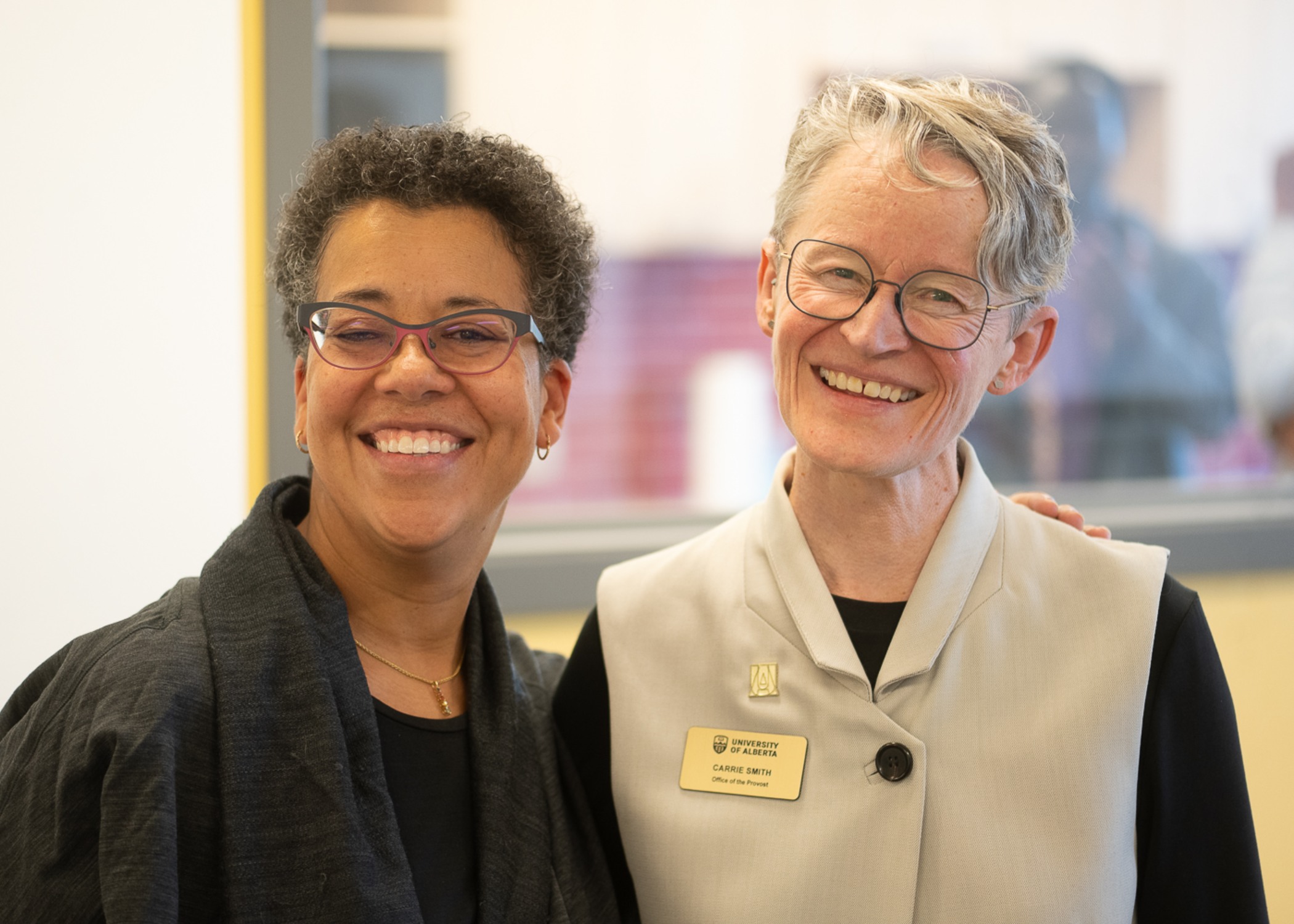 (L-R) Anne-Jose Villeneuve, Associate Professor at Campus Saint-Jean, and Carrie Smith. 