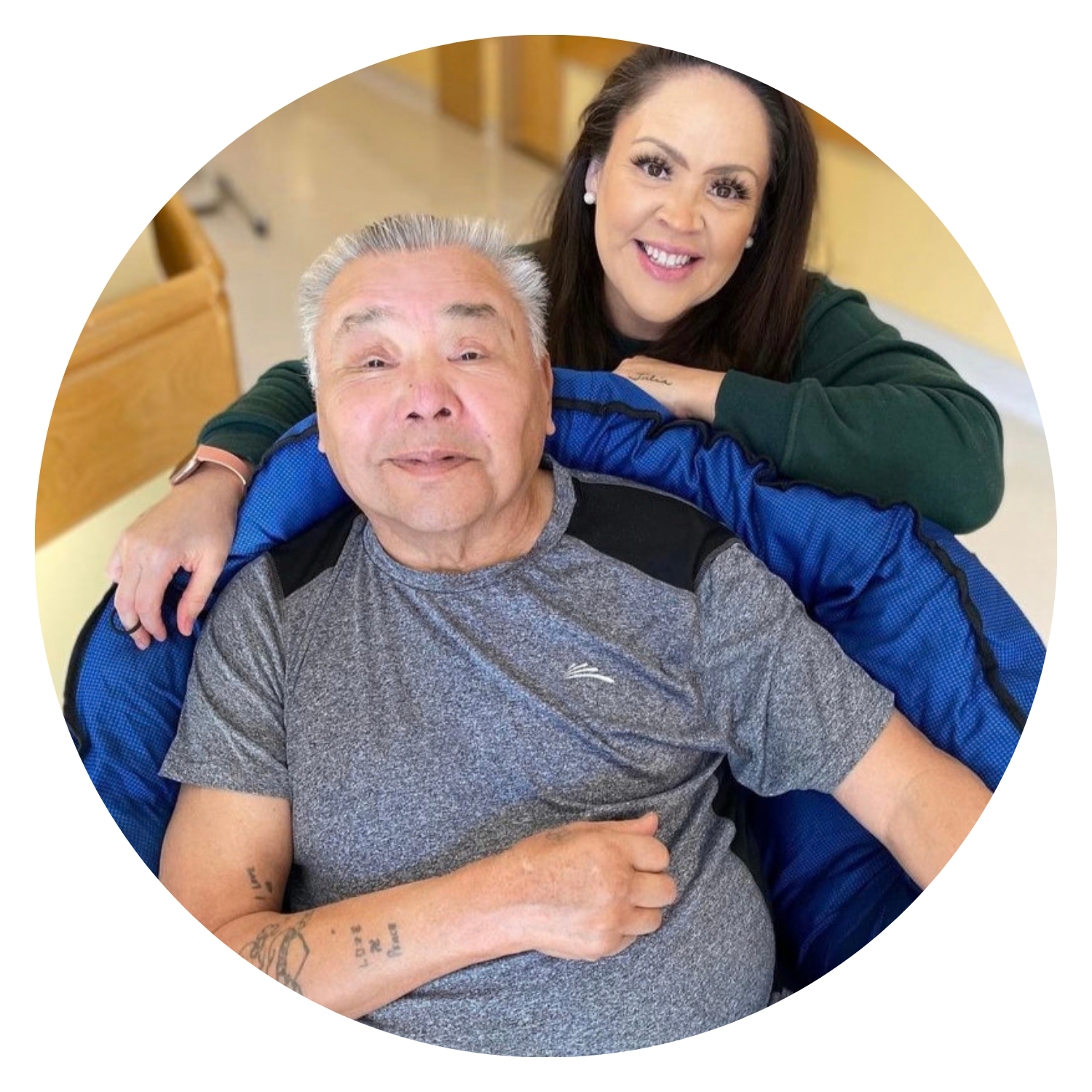 shana dion, assistant dean, First Nation, Métis and Inuit students and her father, George Dion.