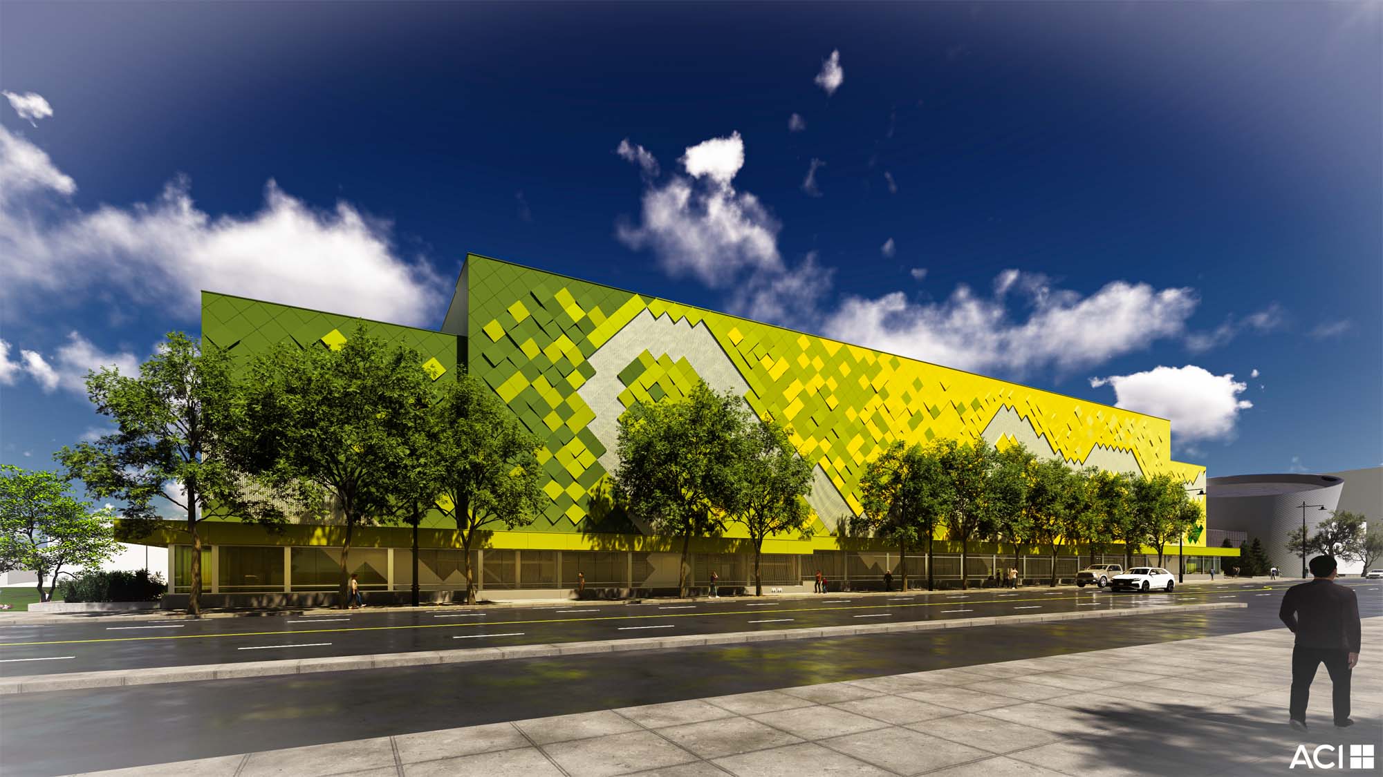 Rendering of the Universiade Pavilion at the University of Alberta