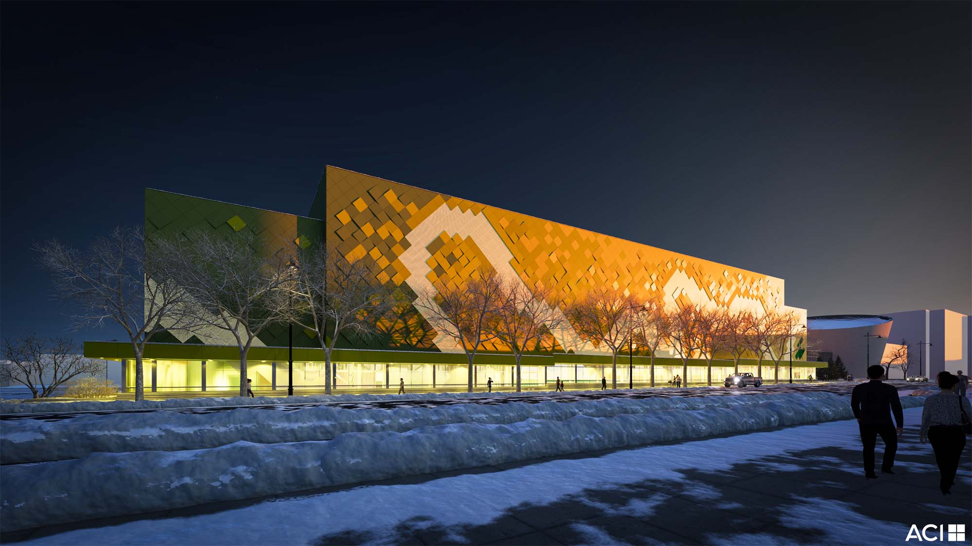 Rendering of the Universiade Pavilion at the University of Alberta