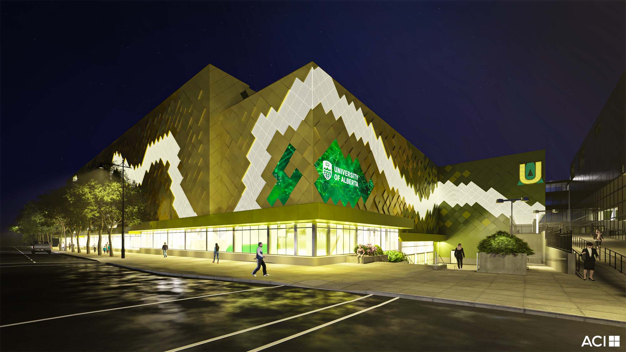 Rendering of the Universiade Pavilion at the University of Alberta