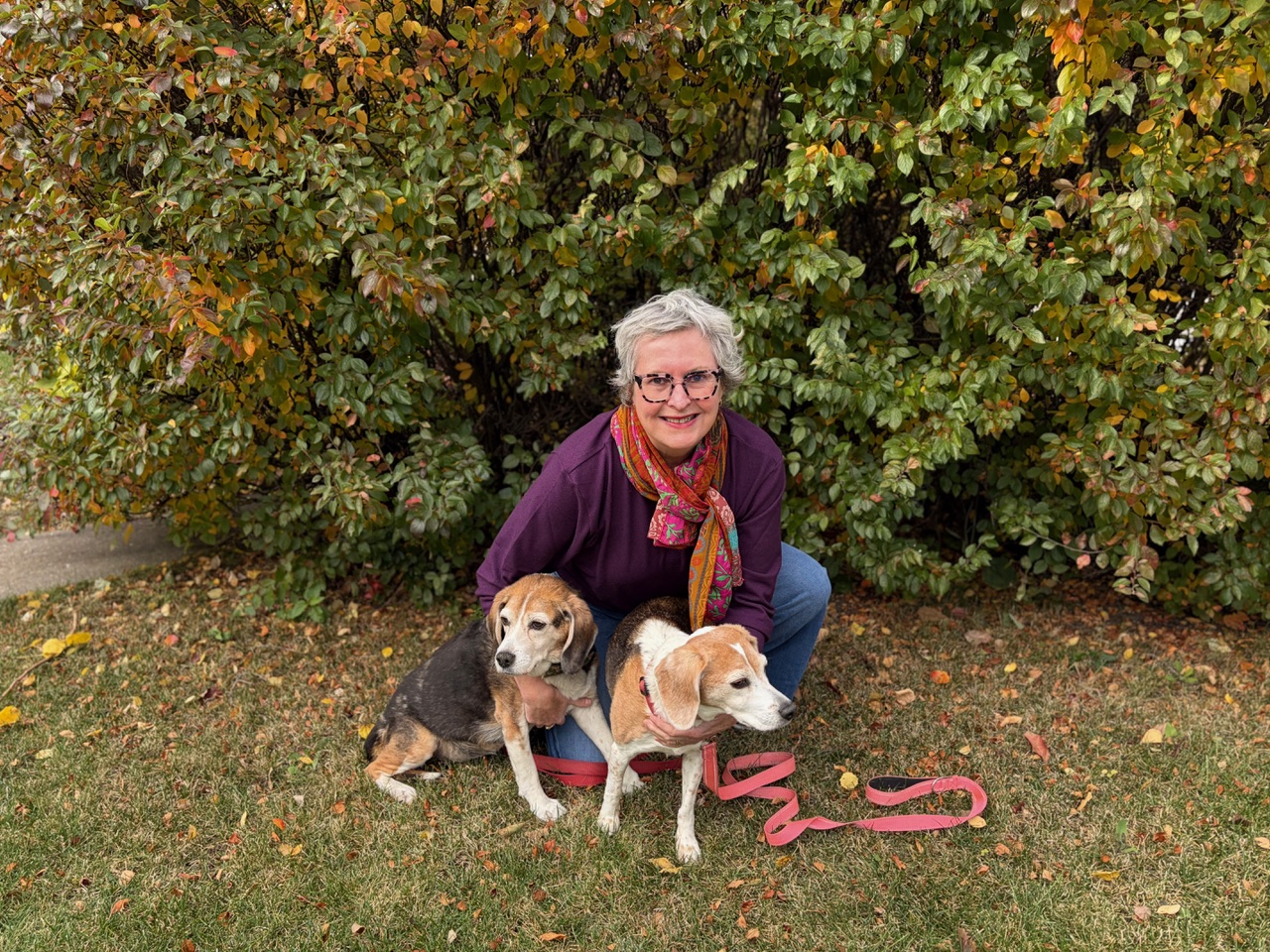 Lise Gotel with dogs