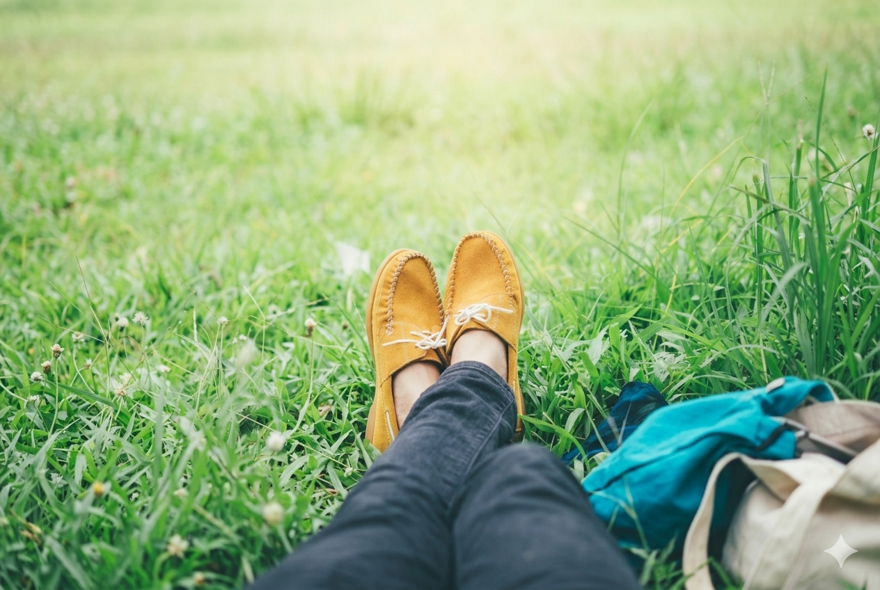 relaxing outside