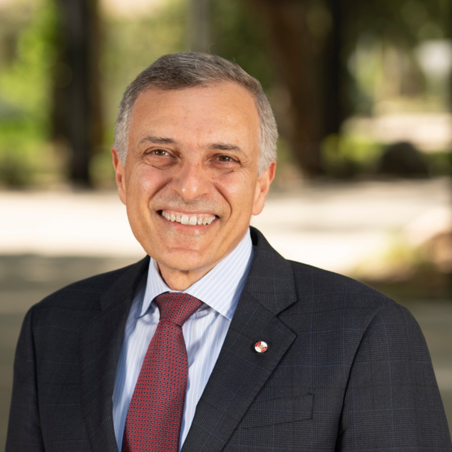 A headshot of Simaan AboRizk, Dean of Engineering, outside.